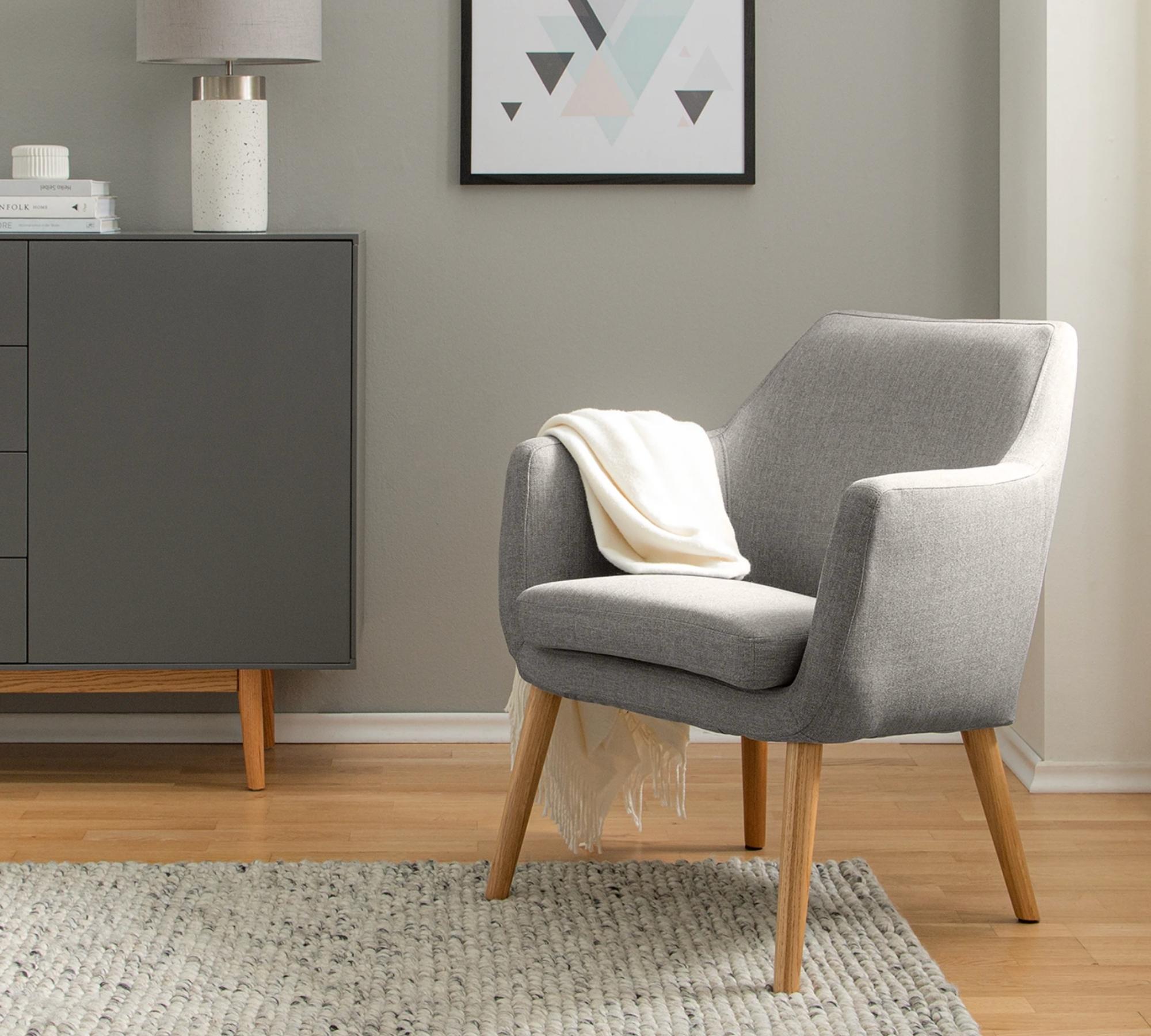 Loungesessel NICHOLAS Webstoff Cors: Granit