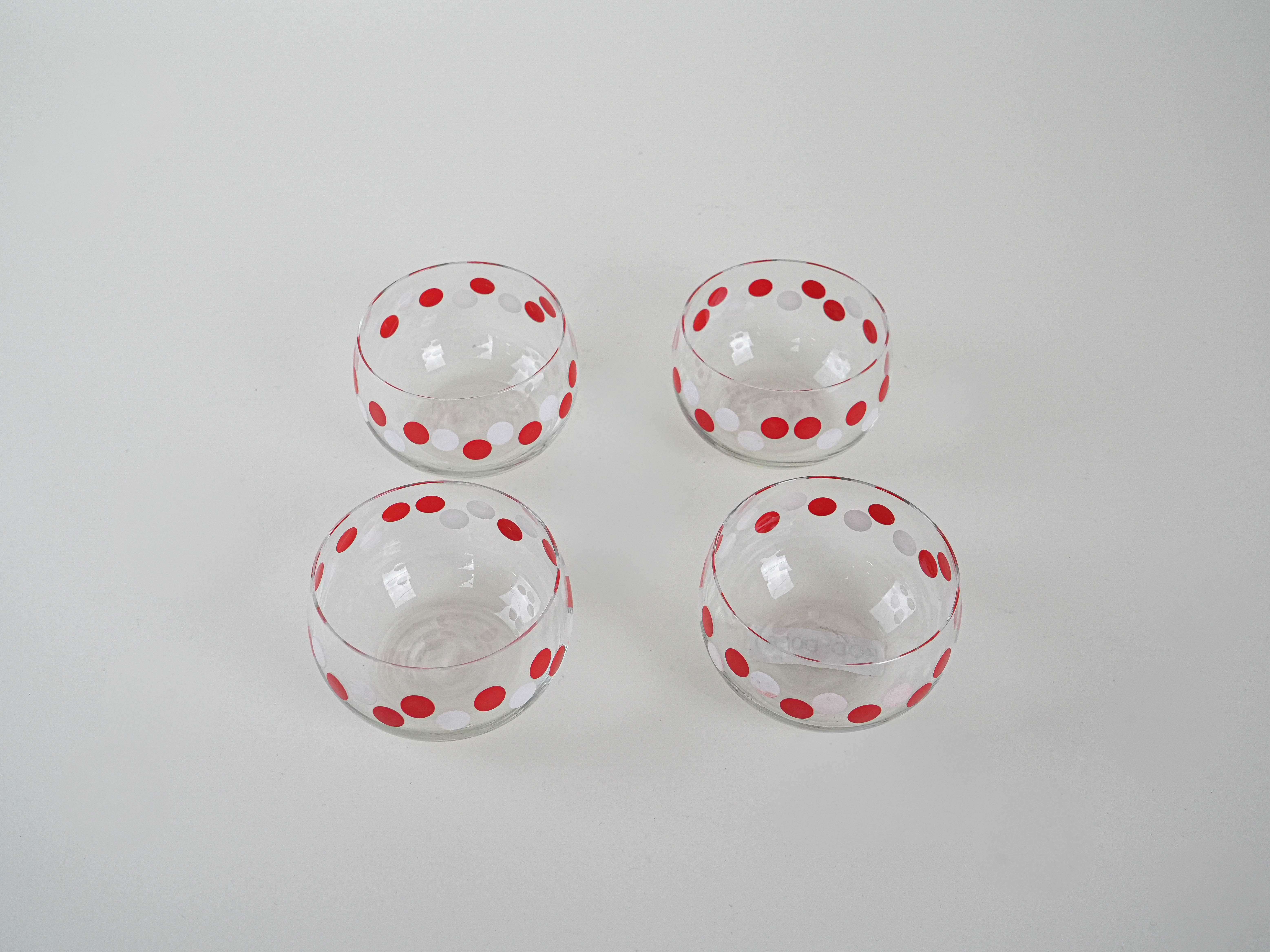 Glass Bowl Set Transparent 1980s