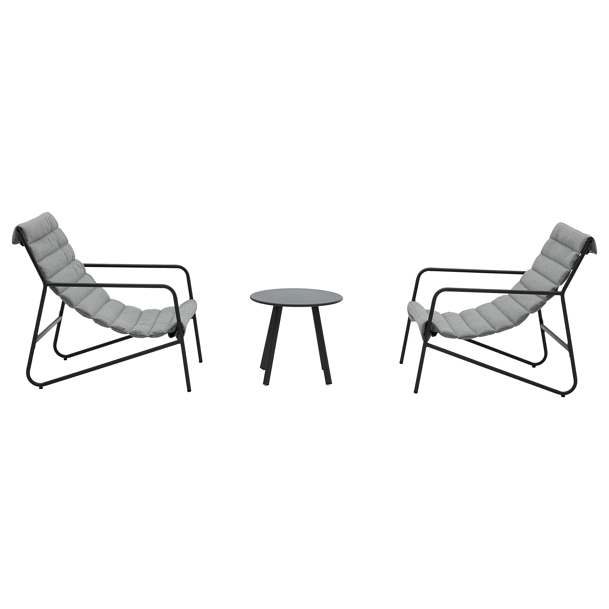 Outdoor Lounge 3-piece Set Steel Bouclé Anthracite