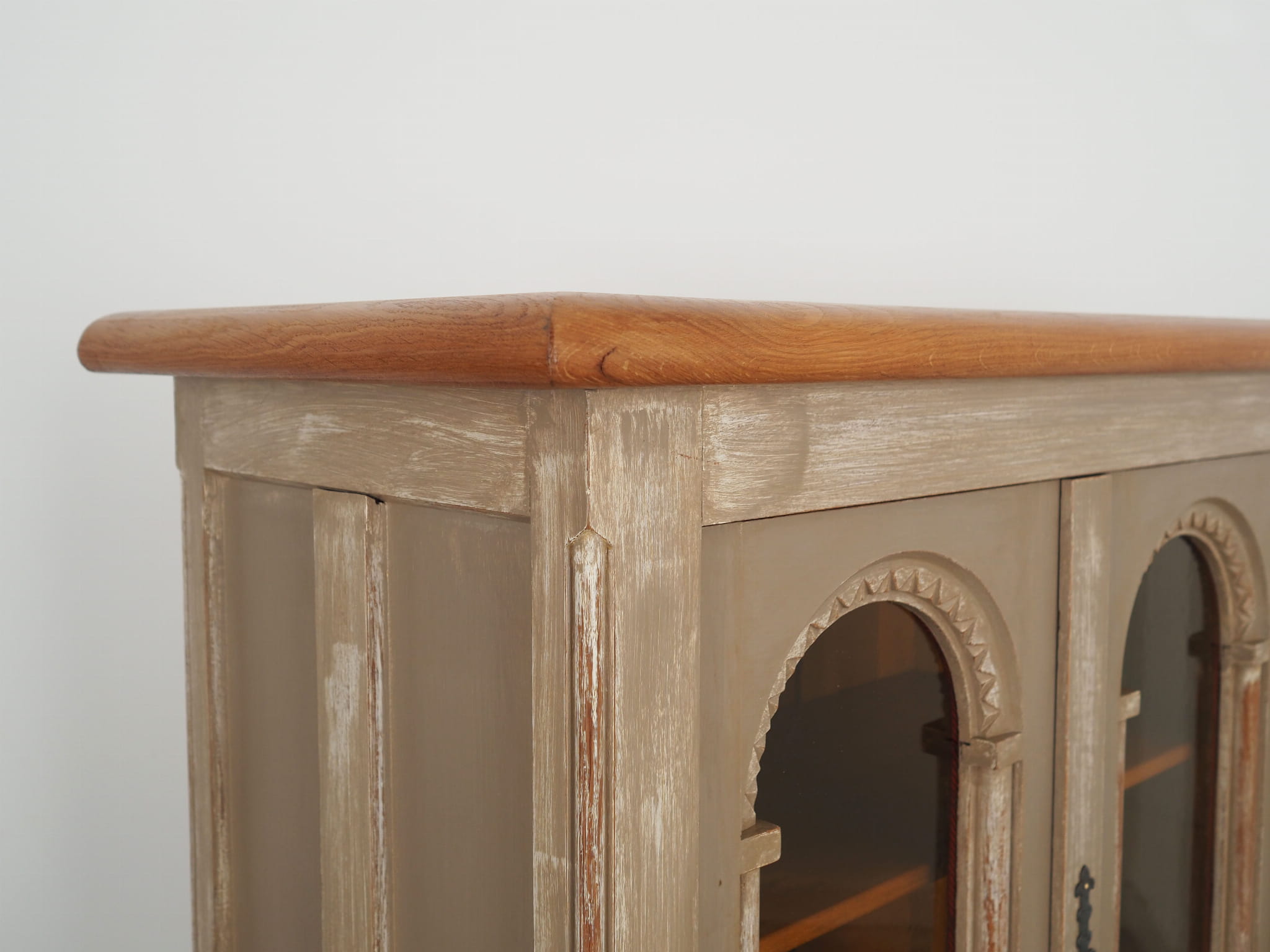 Vintage Display Cabinet Wood Grey 1960s 