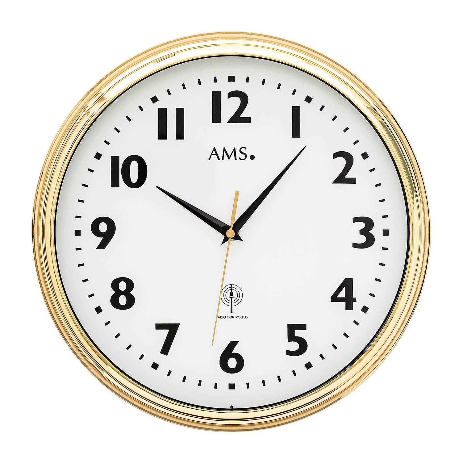 Wanduhr Barva Funk Gold / Weiß