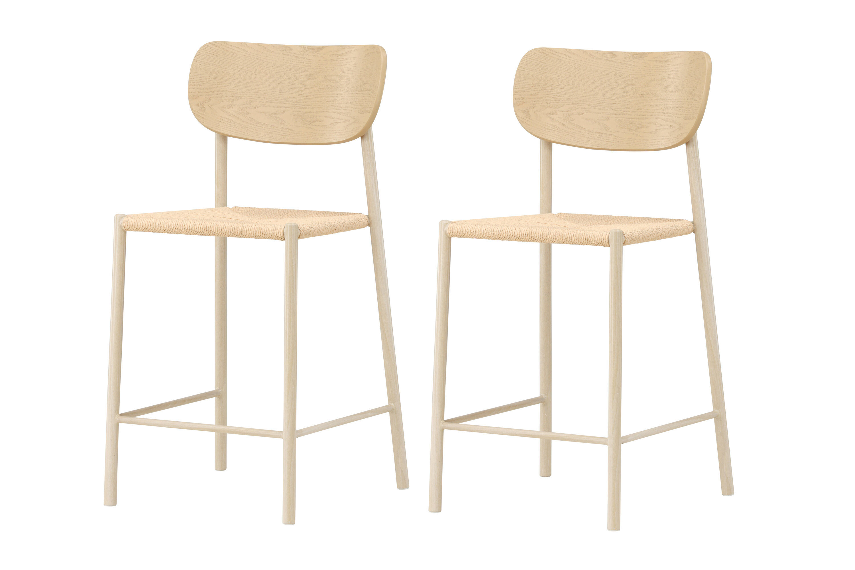 Polly Bar Stuhllehne Naturseil Whitewash