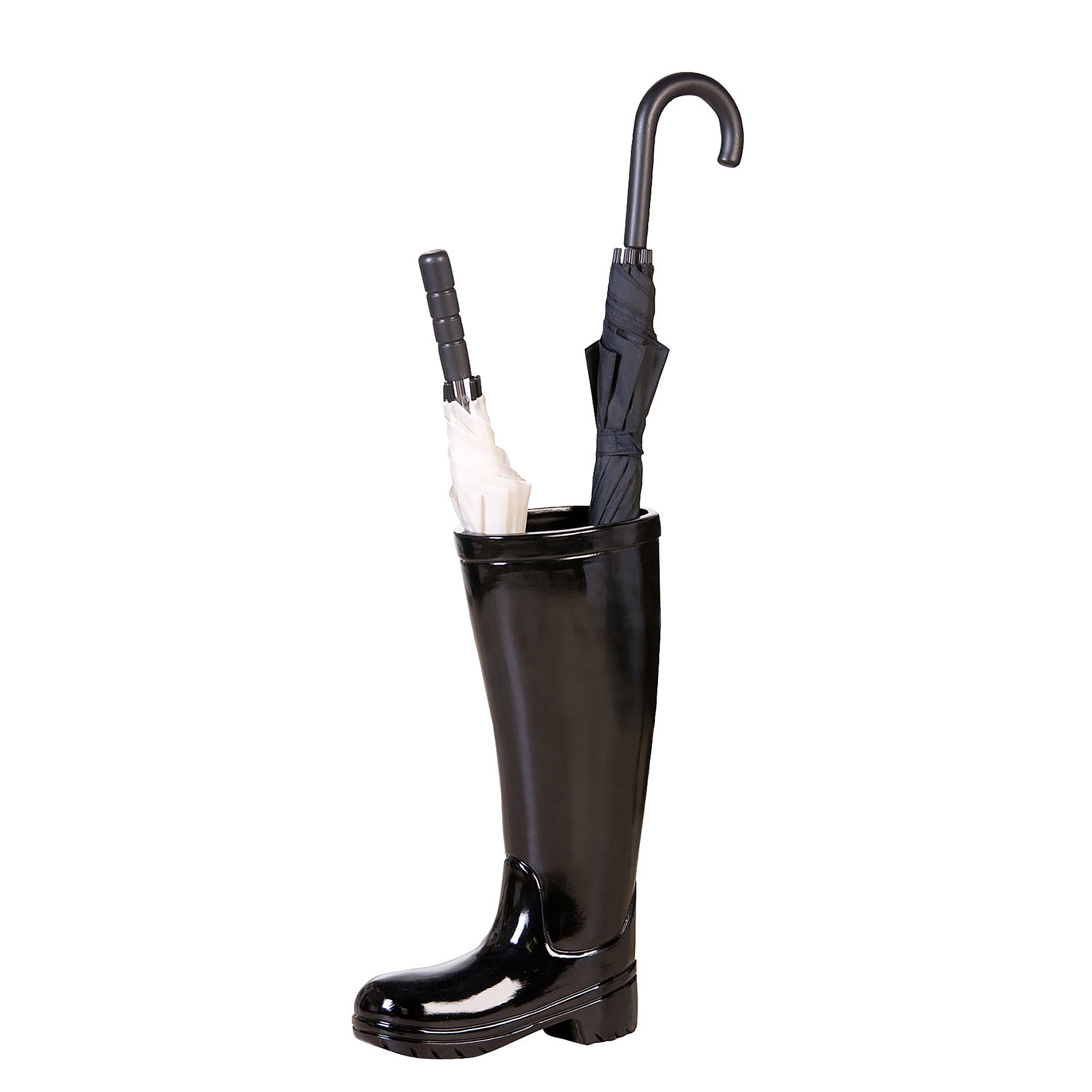 Gummistiefel Regenschirmständer Keramik Schwarz 26x45x11cm