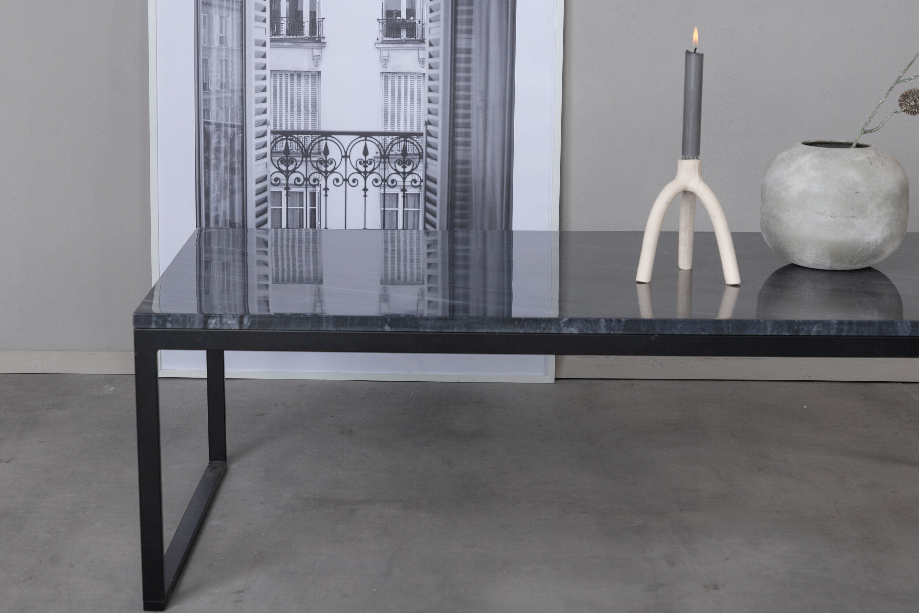 Estelle Coffee table Marble Grey Black 120x60x36cm