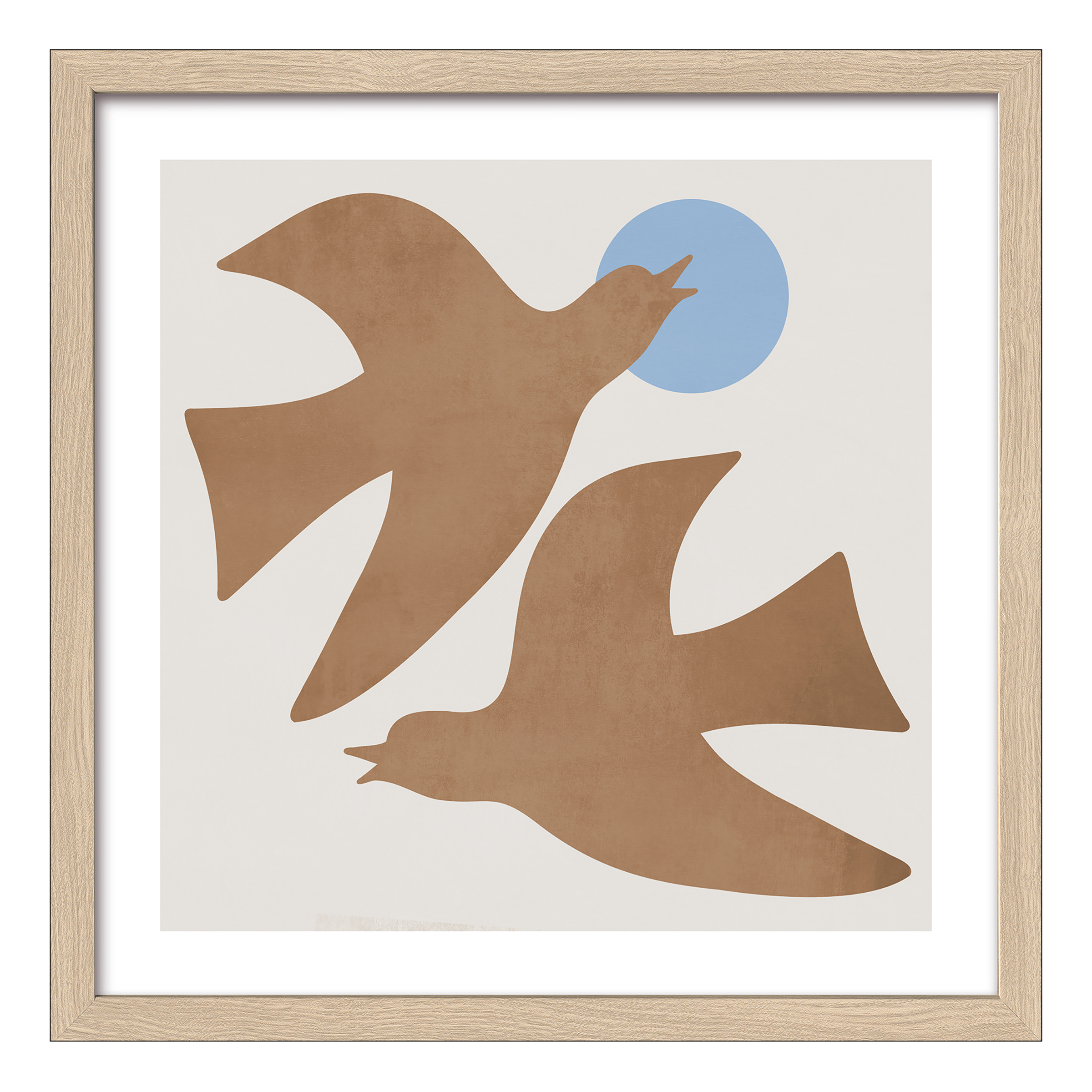 Holzbild Brown Bird Klarglas MDF Beige Braun