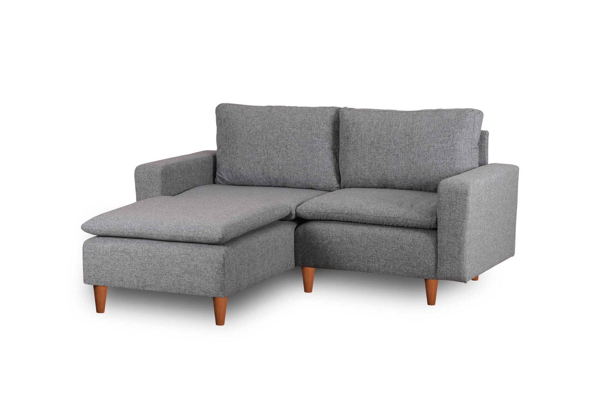 Lungo Mini Ecksofa Hellgrau