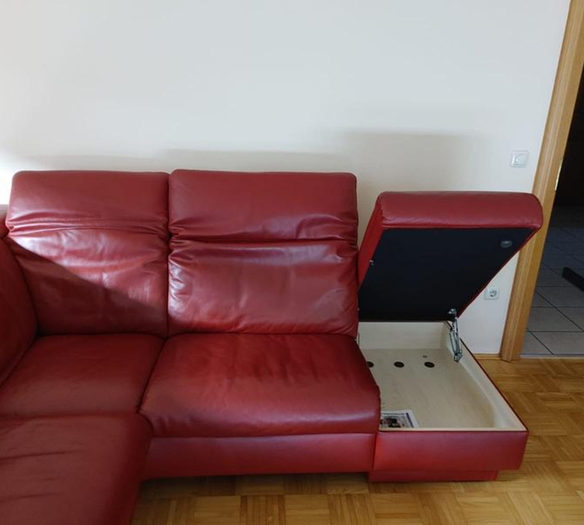 Wellness-/Relaxcouch Leder Rot