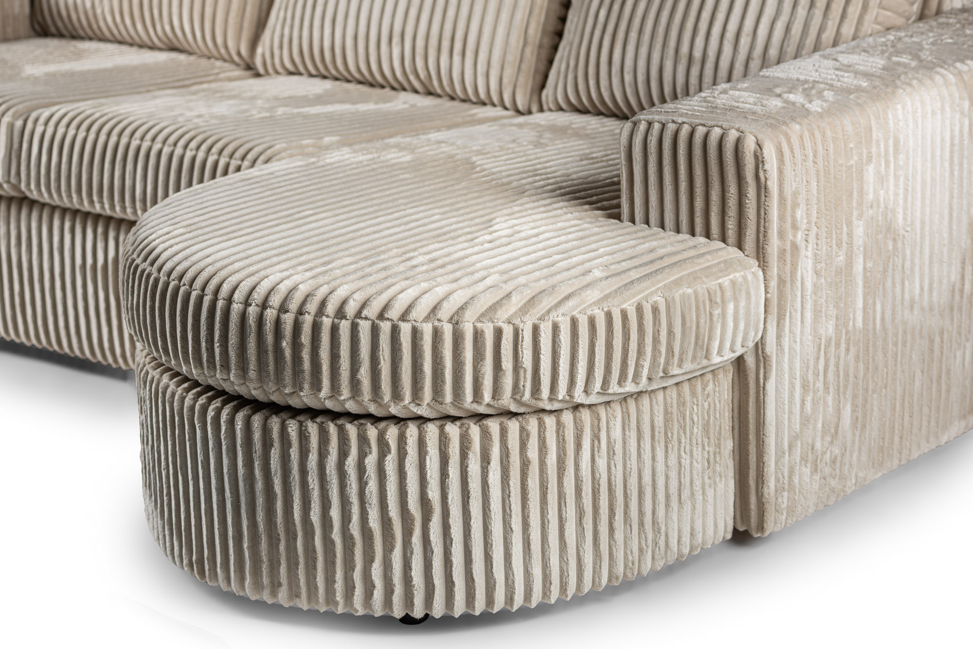 Sofa 3-Seater Chaiselongue Left Right Beige