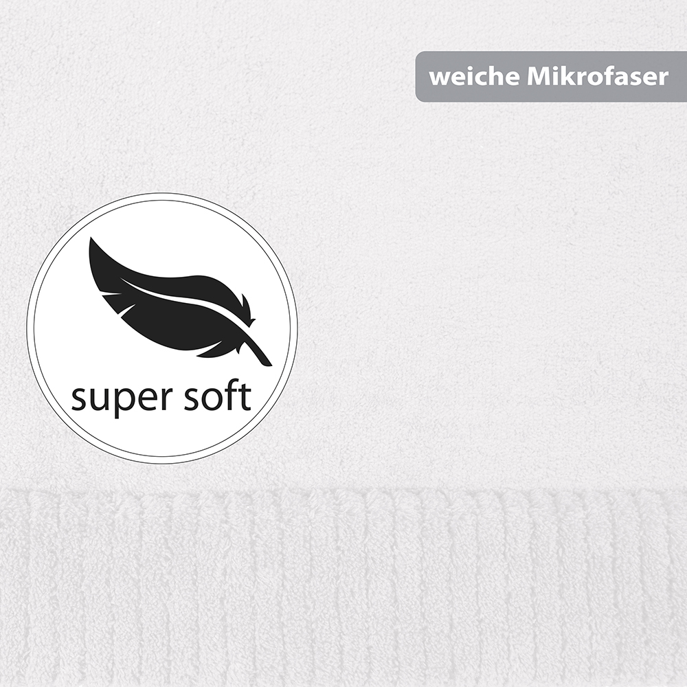 Rutschfeste Microfaser Badematte mit Memory Foam Weiß