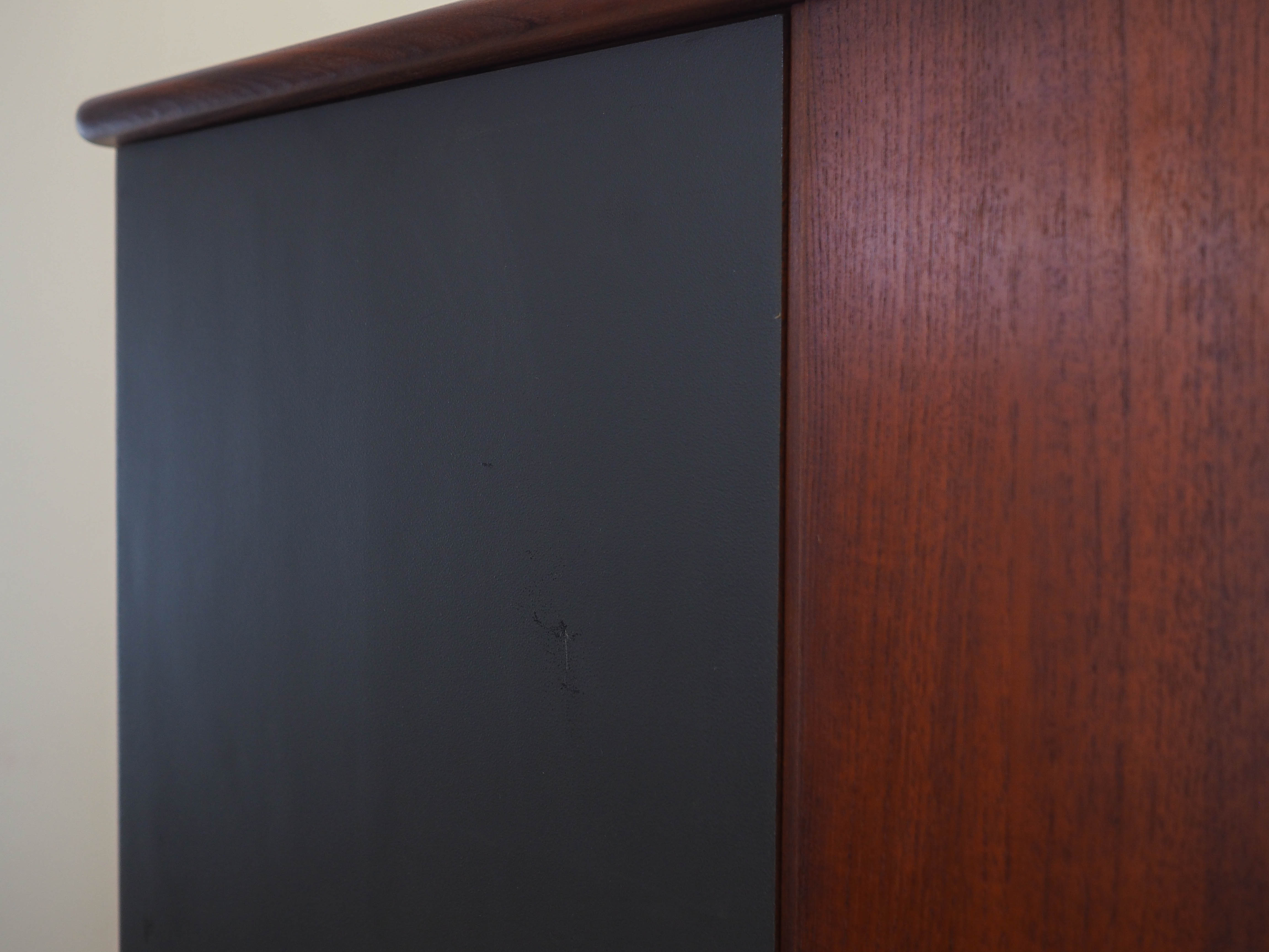 Teak Kleiderschrank 1960er Jahre Grau Braun