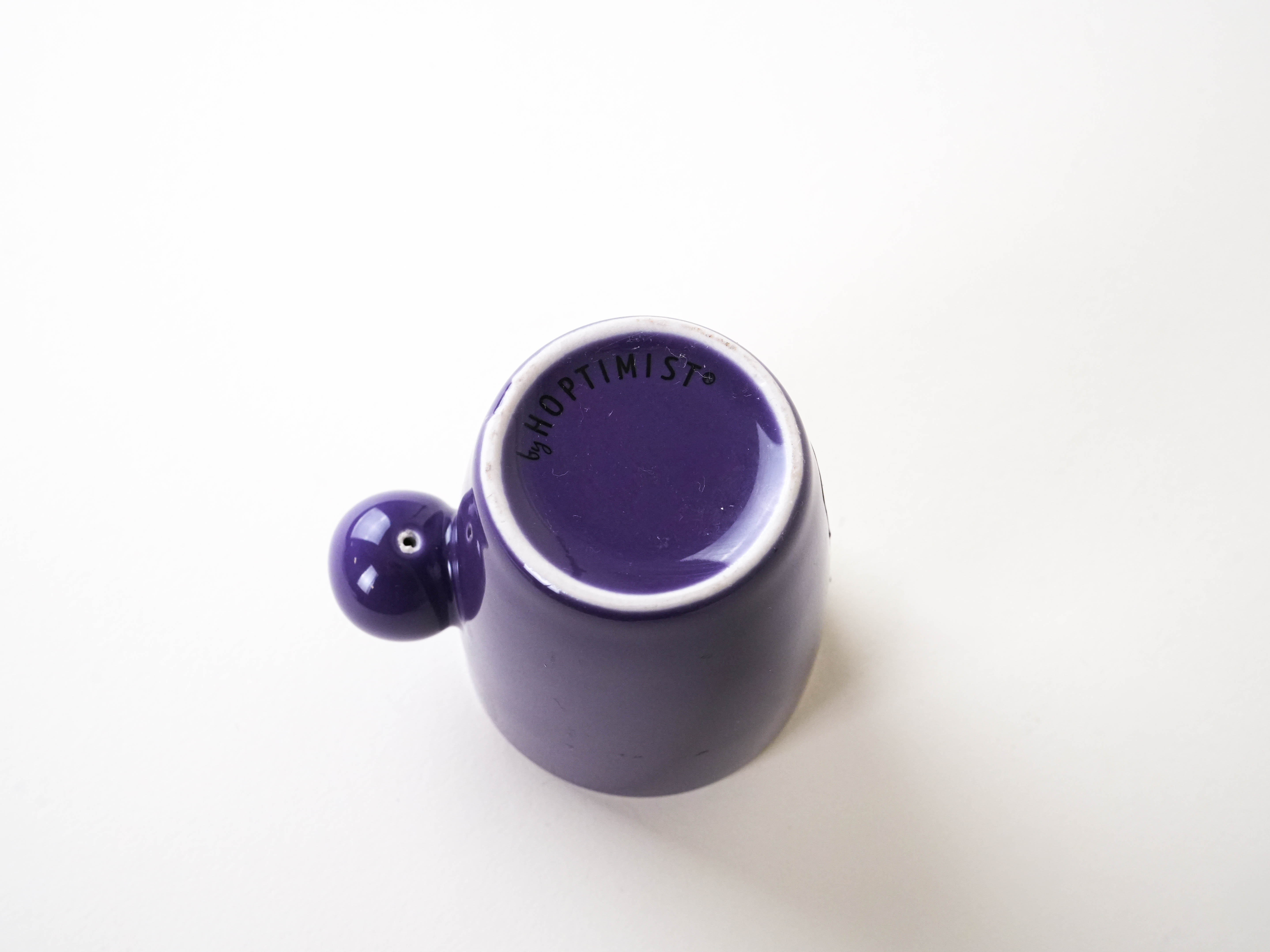 Purple porcelain cup 1970s HOPTIMIST