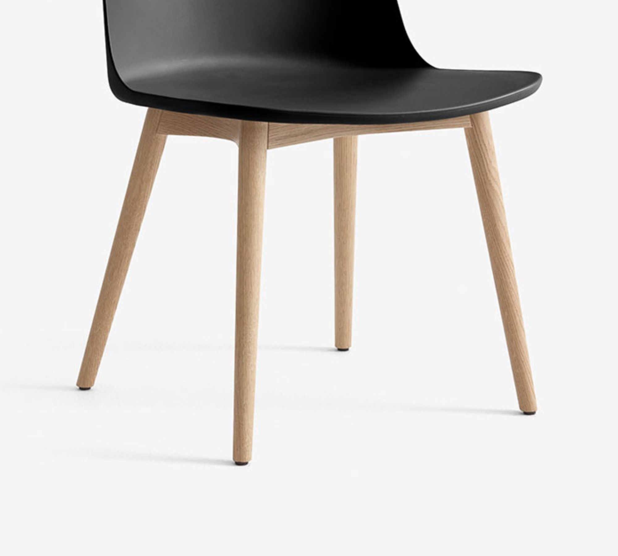 Rely HW71 Sedia Plastica Legno Nero