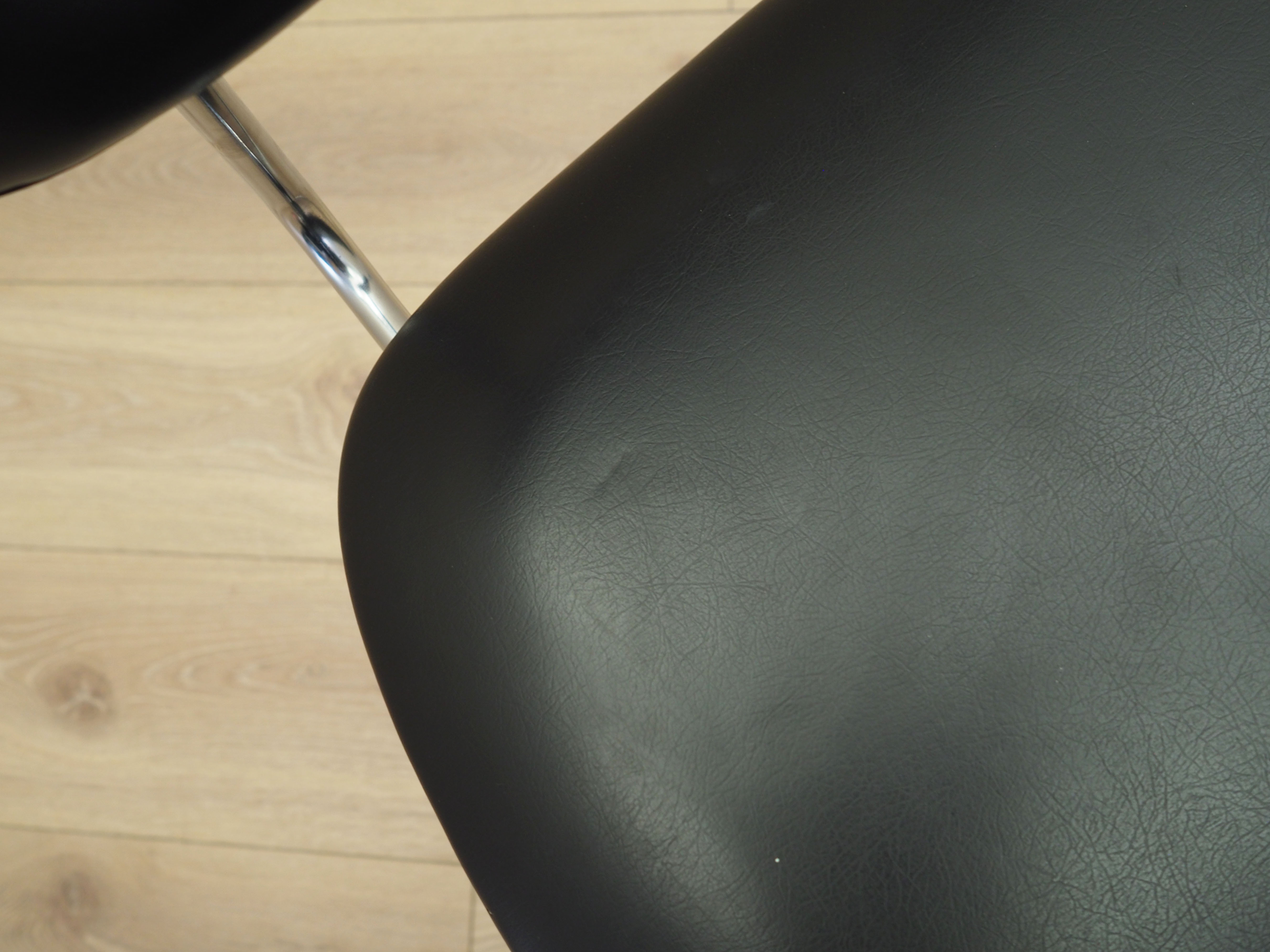 Dining chair faux leather metal 1970s