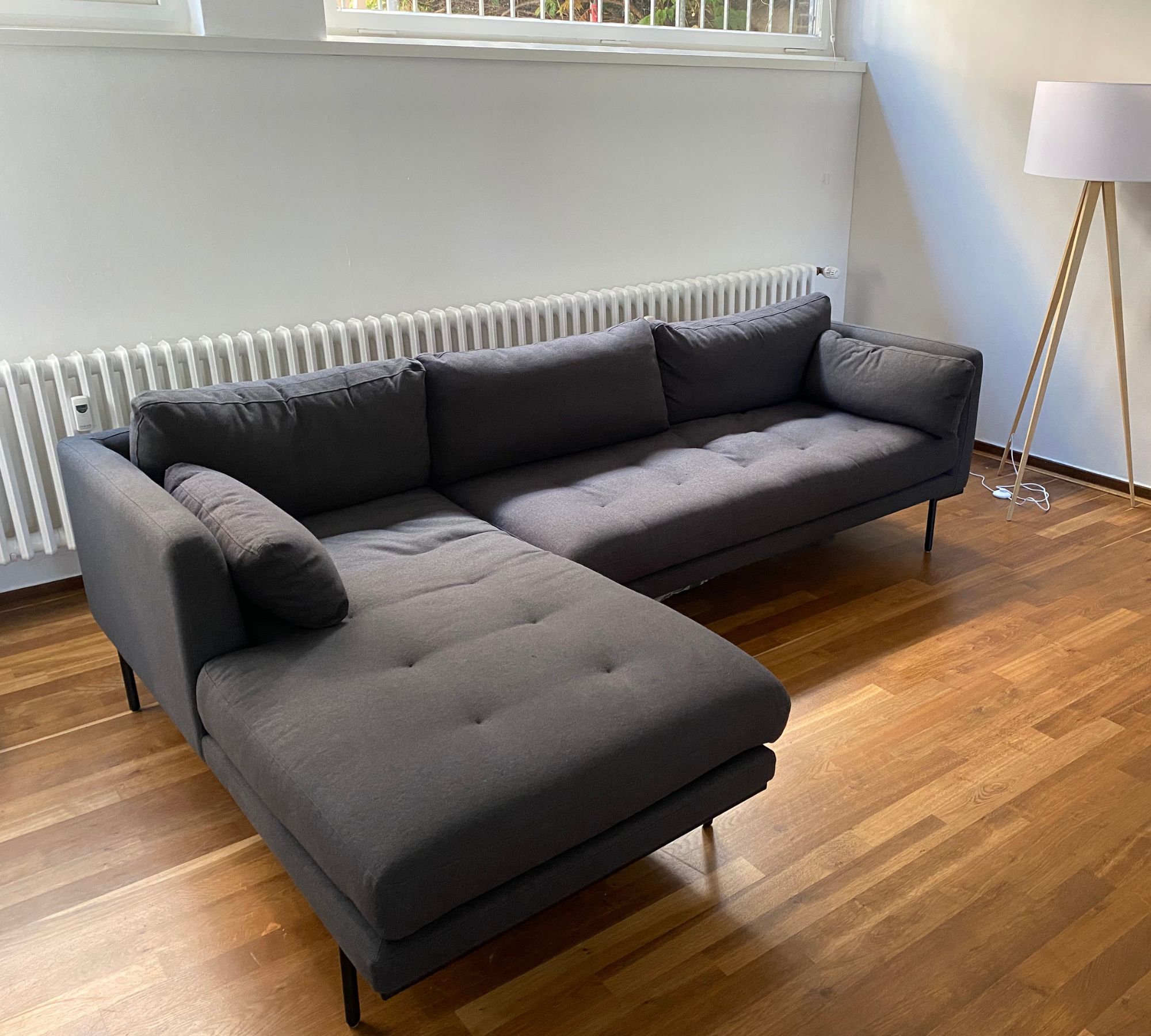 Harlow 3-Sitzer Ecksofa mit Récamiere Links Hudsongrau