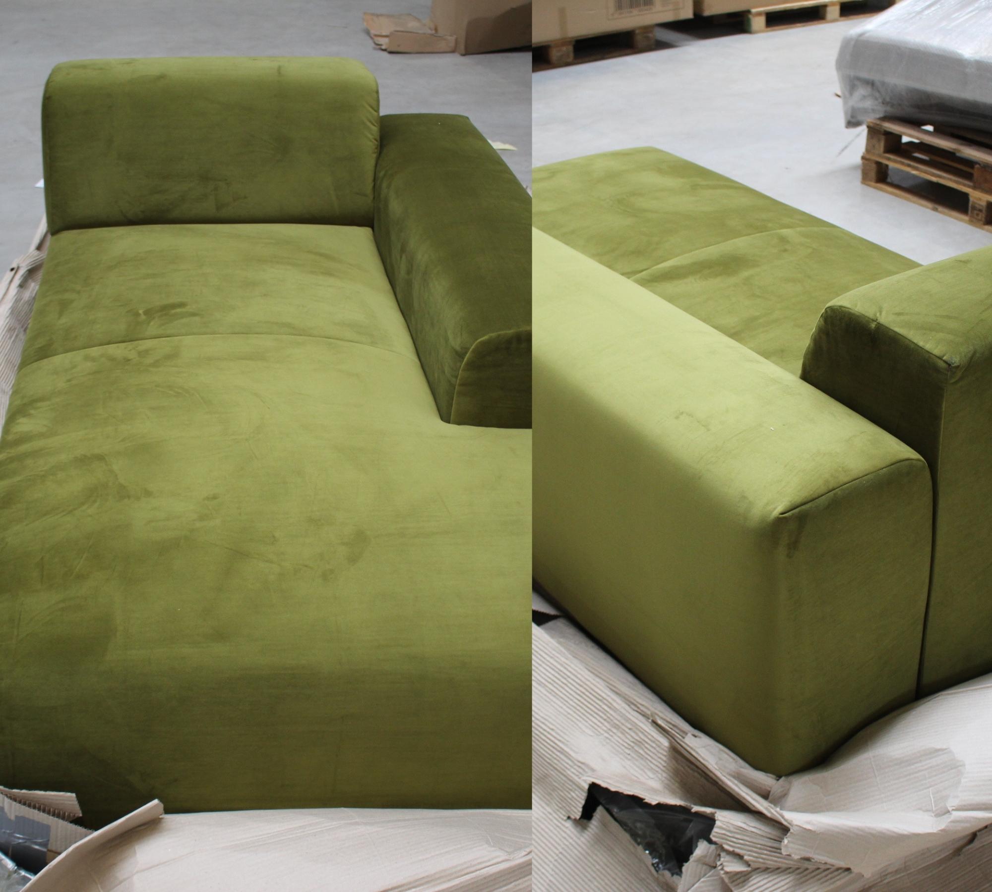2-Sitzer Sofa Karen Récamiere Rechts Oliv
