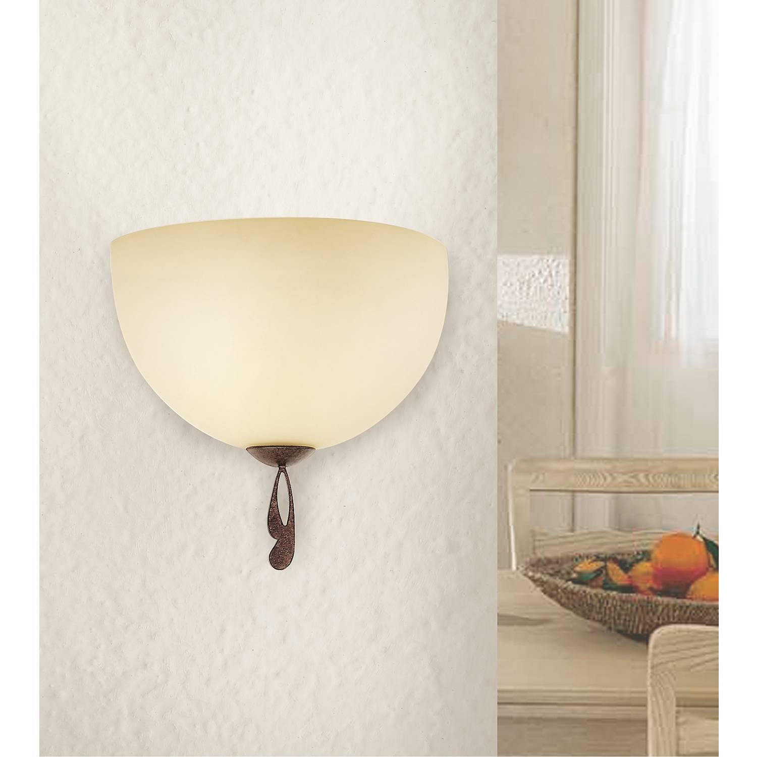 Wall lamp 1910 II Frosted glass Iron