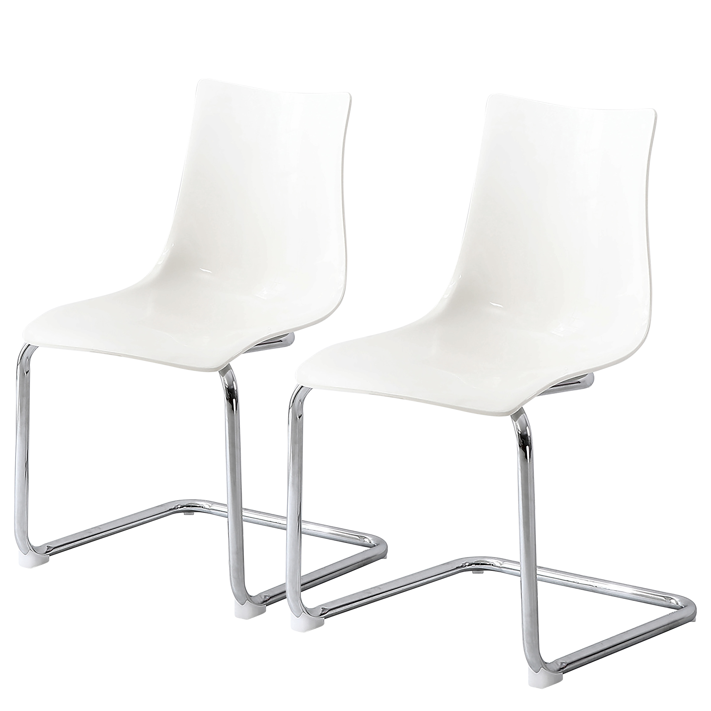 MENSIKU Cantilever Chair Set of 2 White