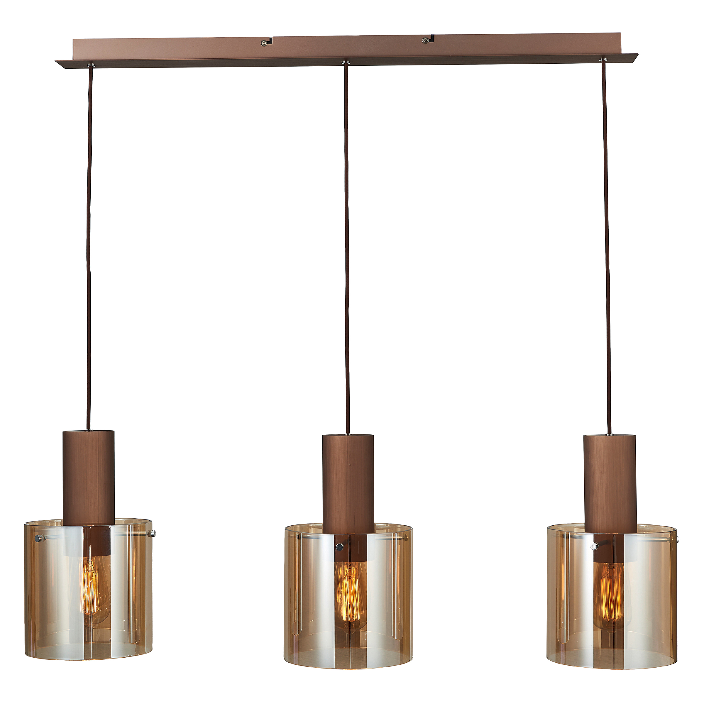 Pendelleuchte Alesund Aluminium Farbglas Kupfer