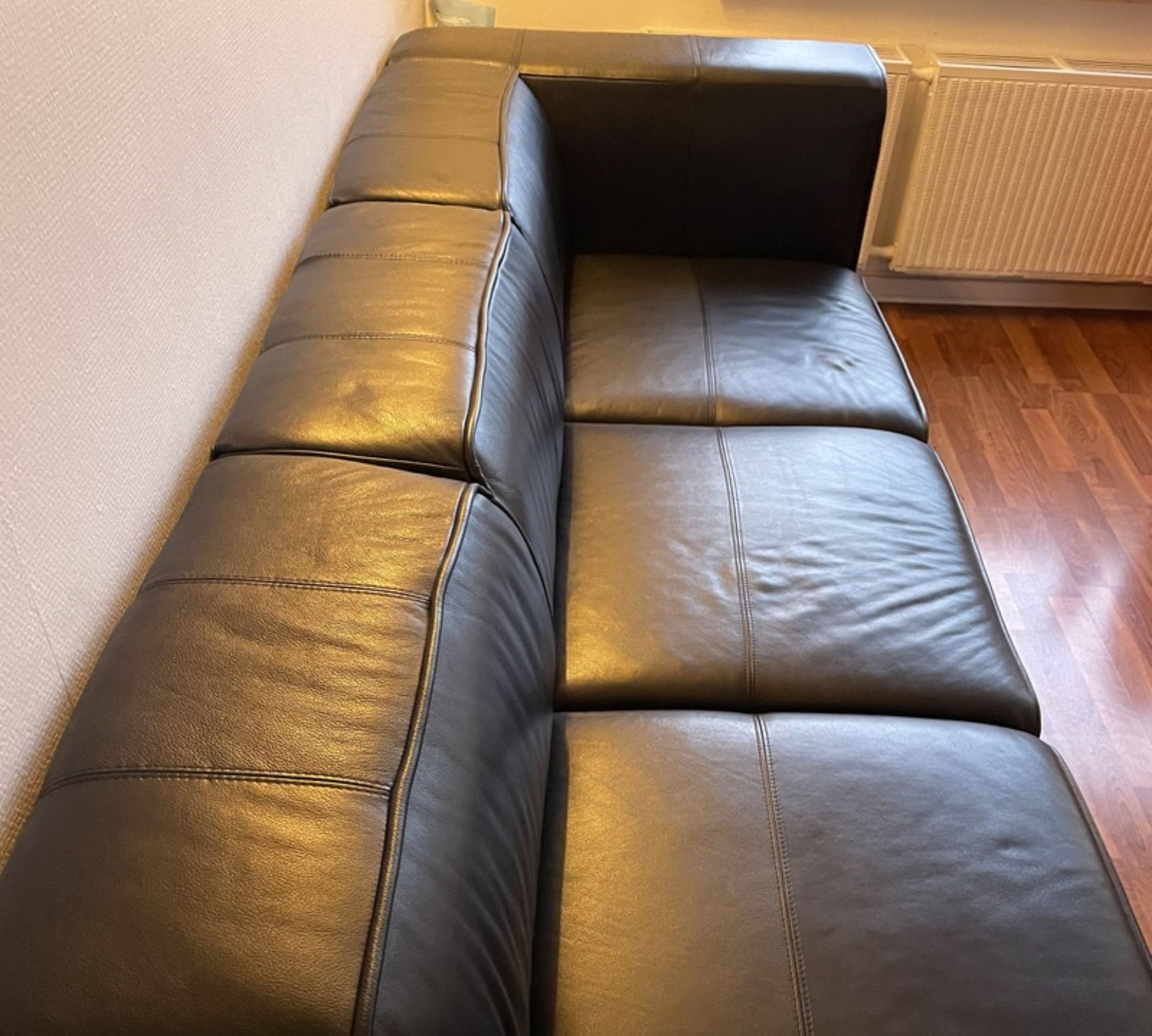 Carmo Sofa 3-Sitzer Leder Schwarz