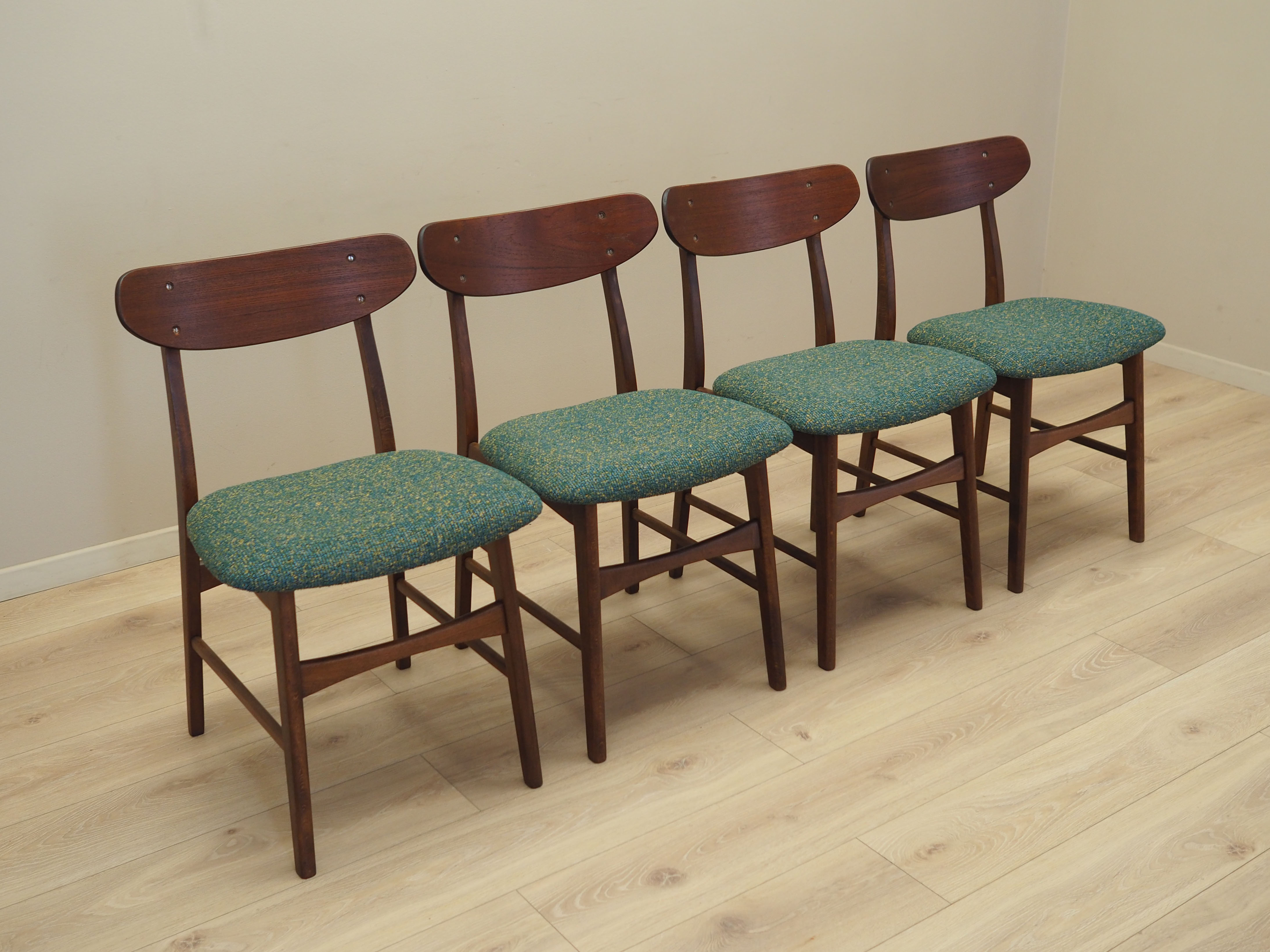 4x Esszimmerstuhl Teakholz 1970er Jahre