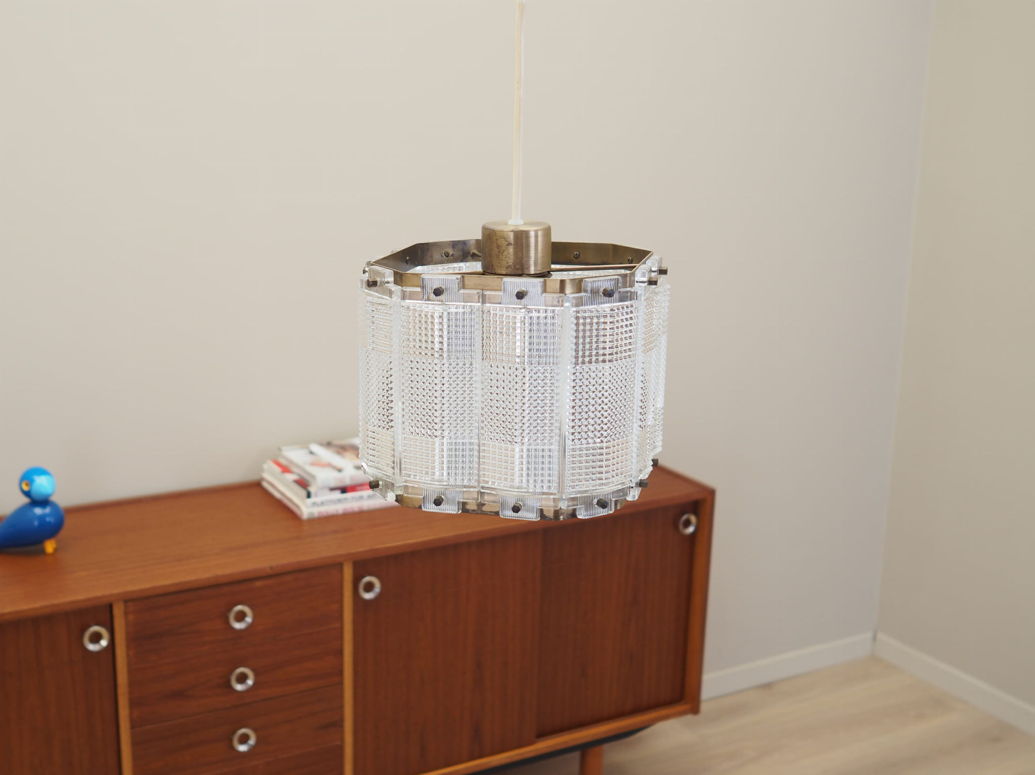 Vintage pendant lamp Metal Plastic White 1970s