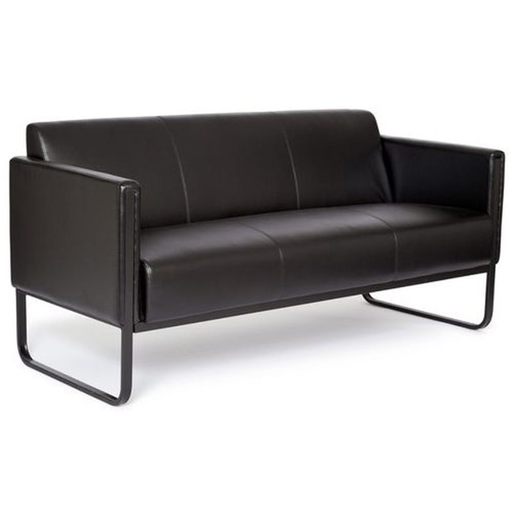 BALI BLACK 3-Sitzer Sofa Kunstleder Schwarz