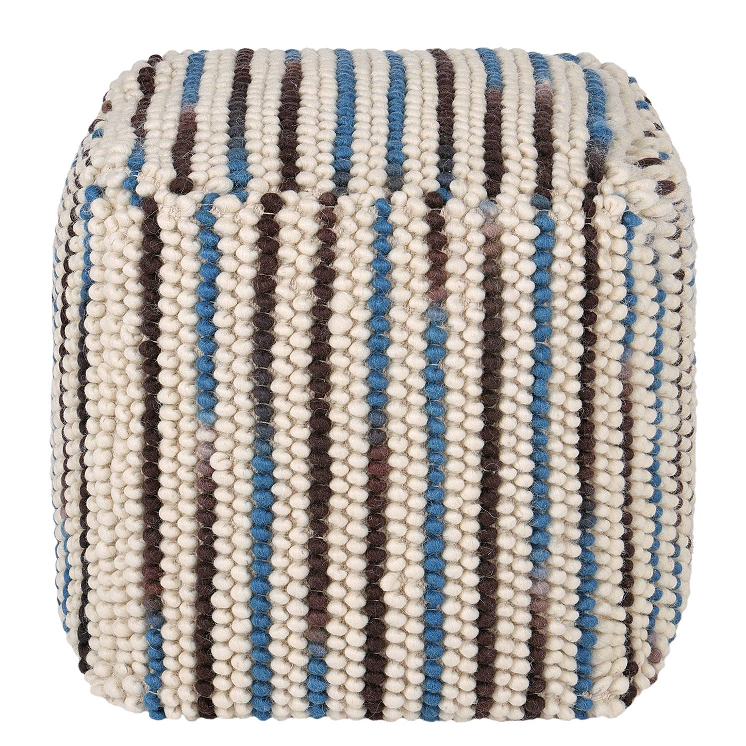 Robin Pouf Wolle Baumwolle Mehrfarbig