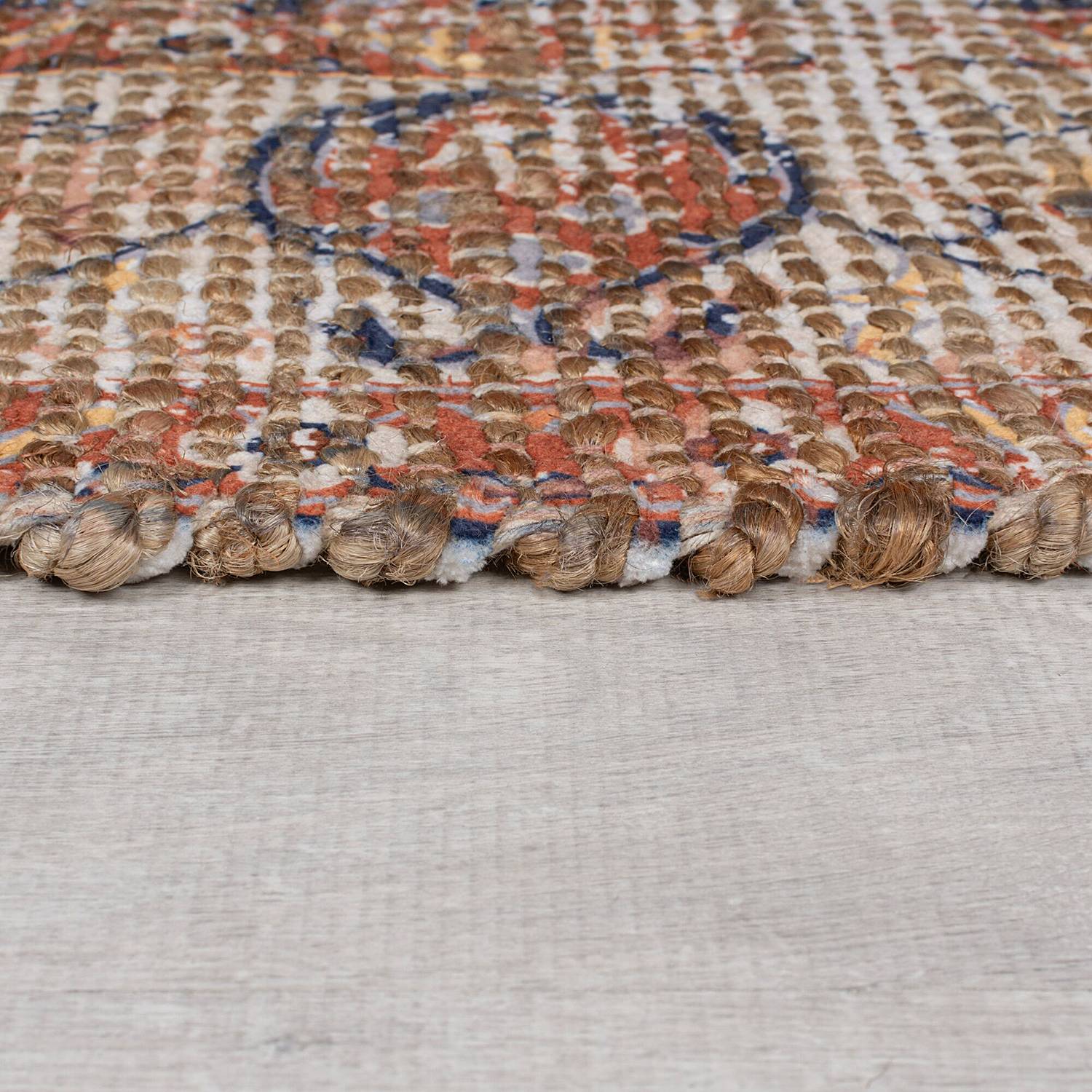 Miley Traditional Läufer Jute Rot Blau 60 x 230 cm