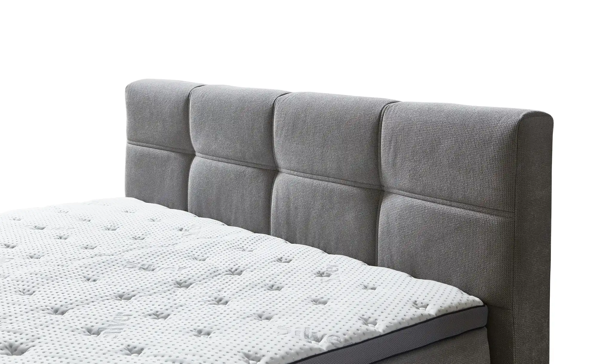 Chicago Boxspringbett mit Bettkasten & Topper Silber