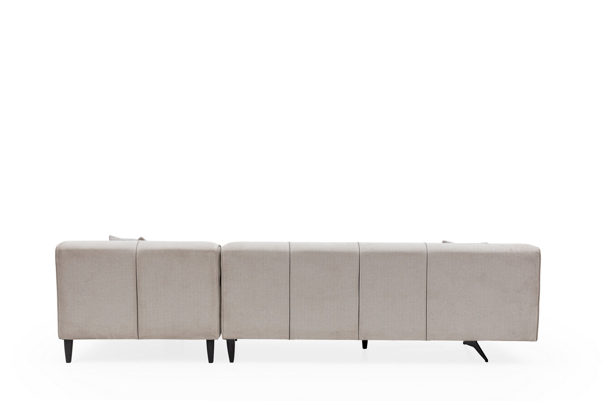 Sofa Récamiere Rechts Polyester Holz Beige