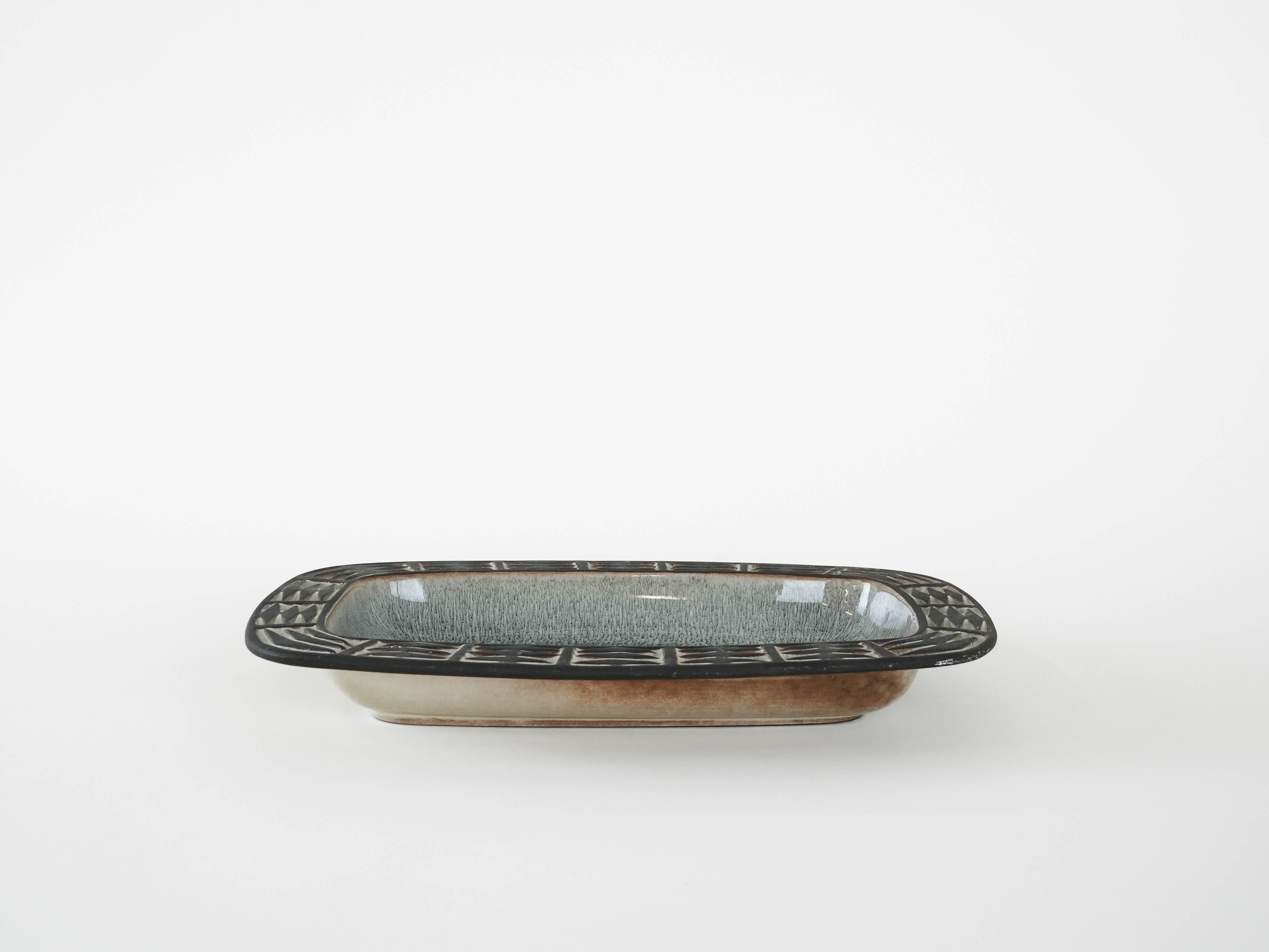 Ceramic plate Brown 1960s