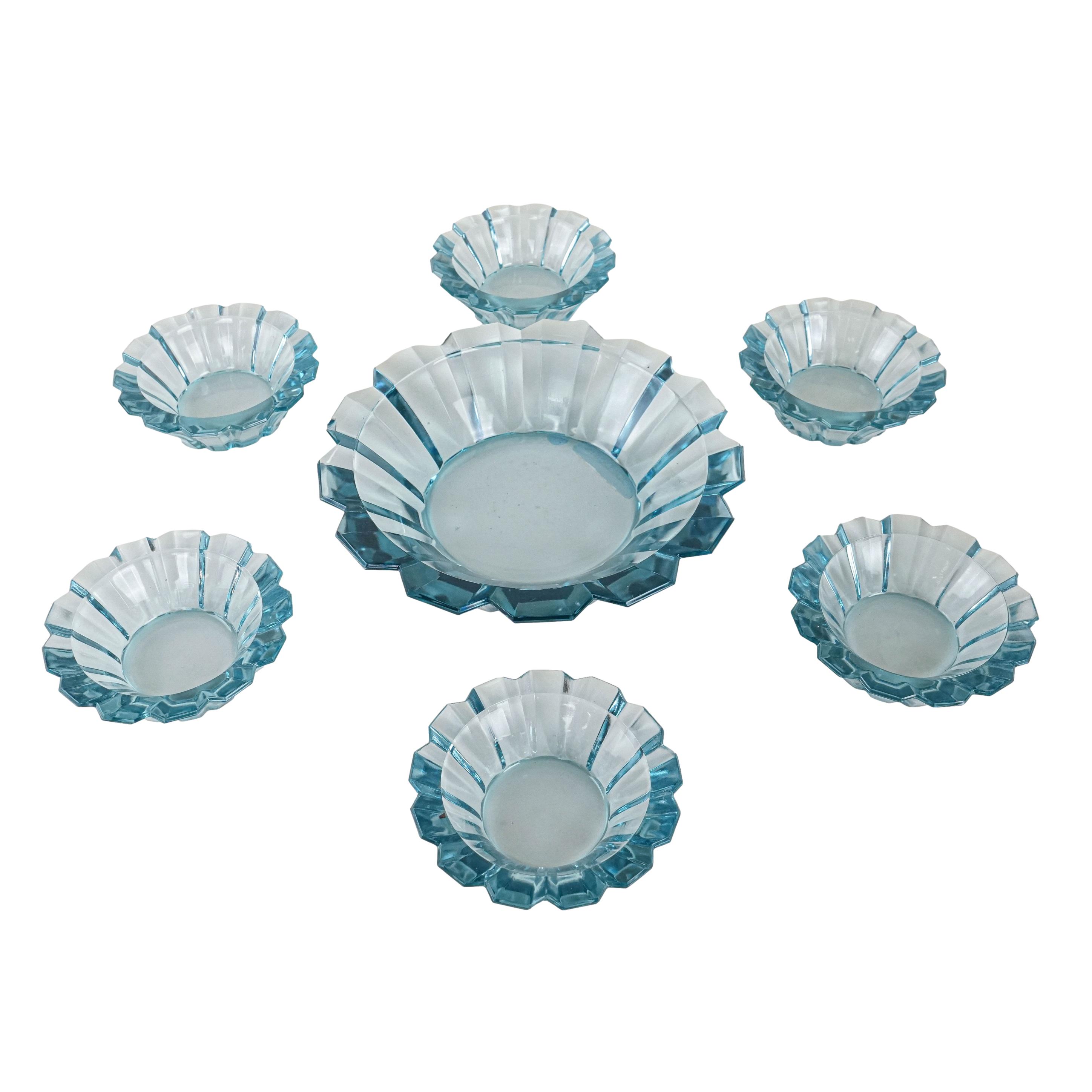 Glasschalen-Set Transparent 1970er Jahre