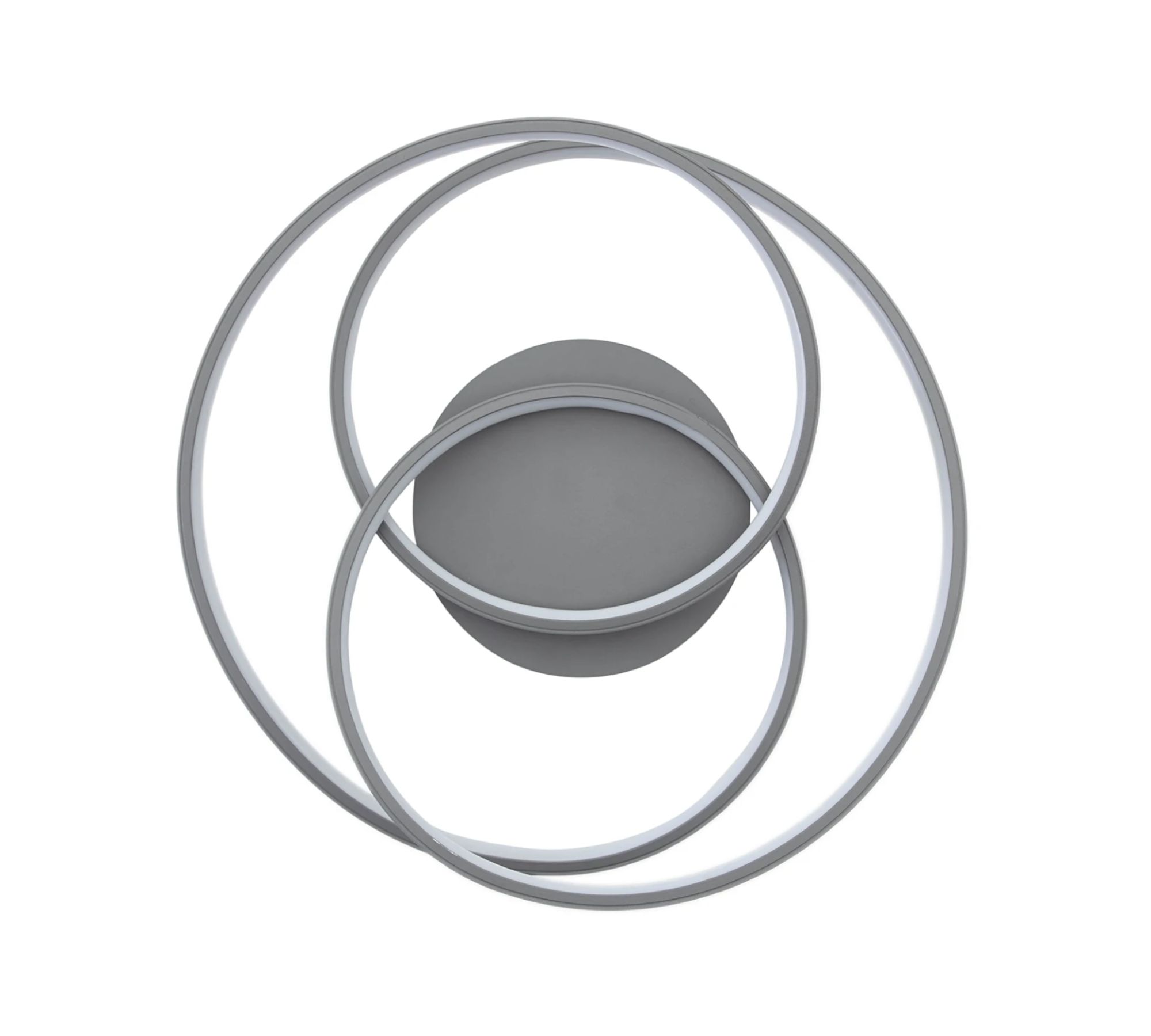 LED-Deckenleuchte Ringförmig Stahl Grau