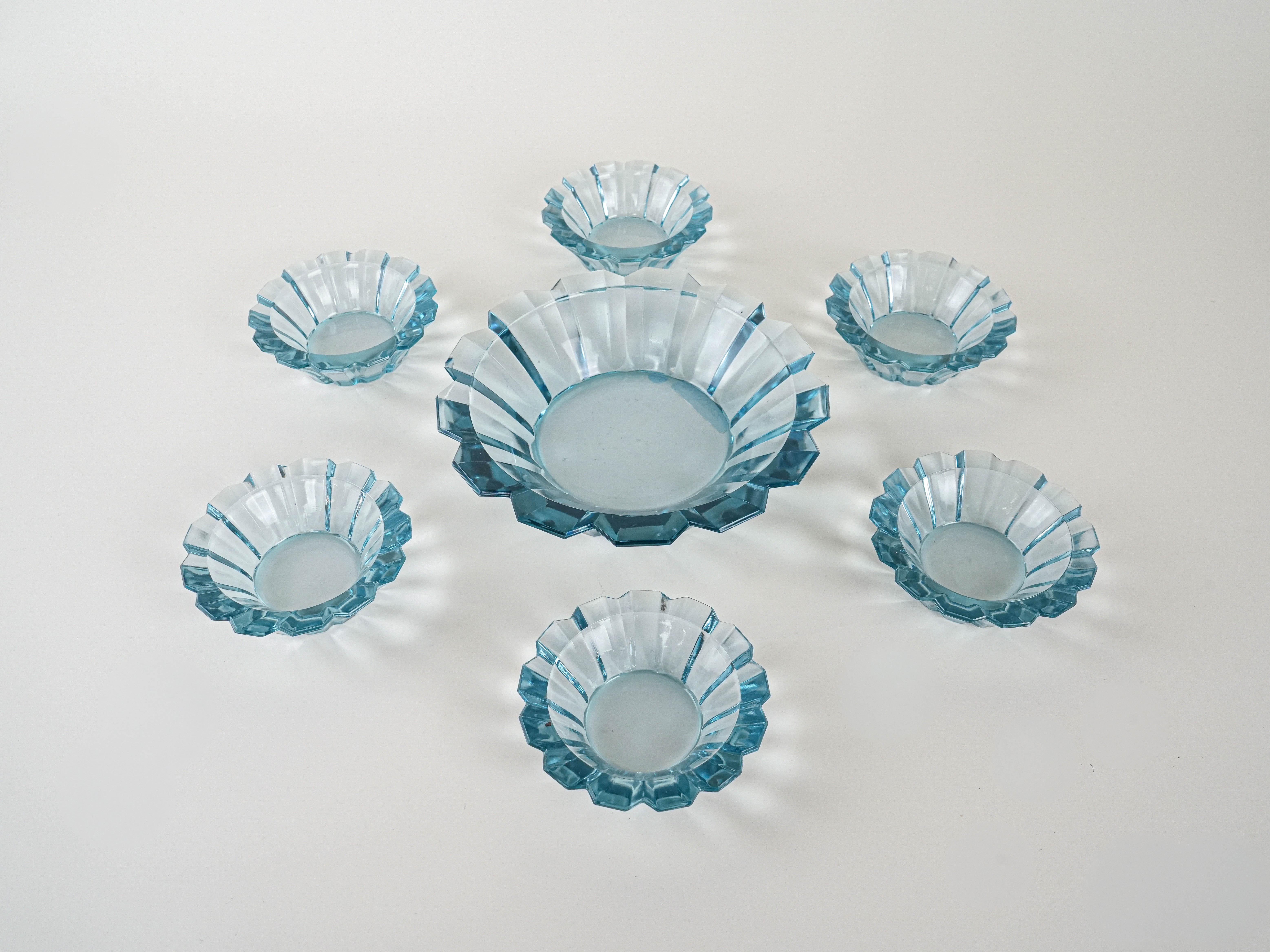 Glass bowl set Transparent 1970s