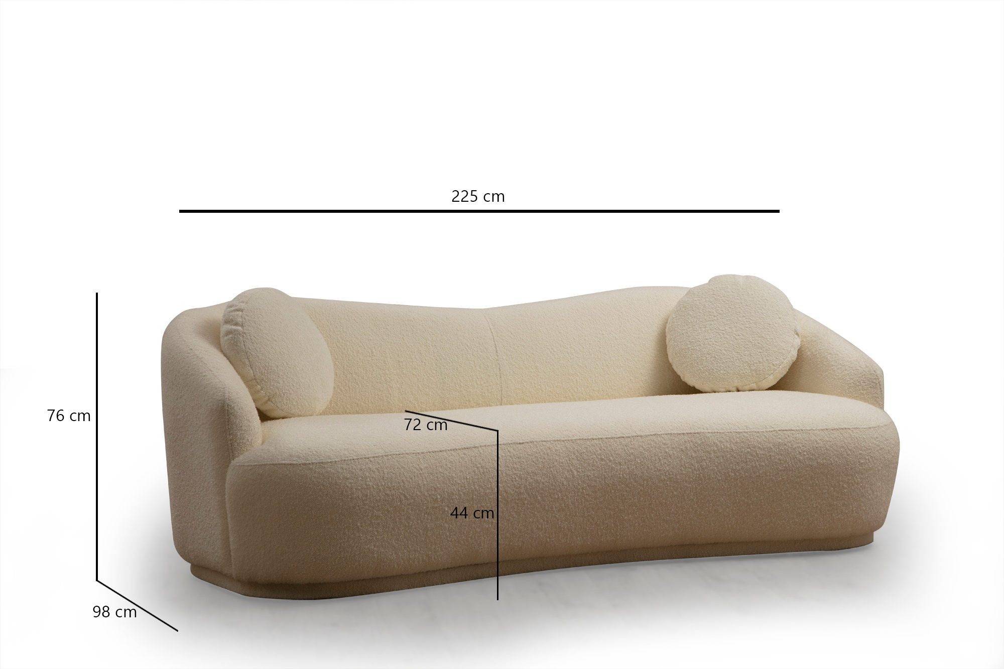 Ancona Sofa Cremefarbig