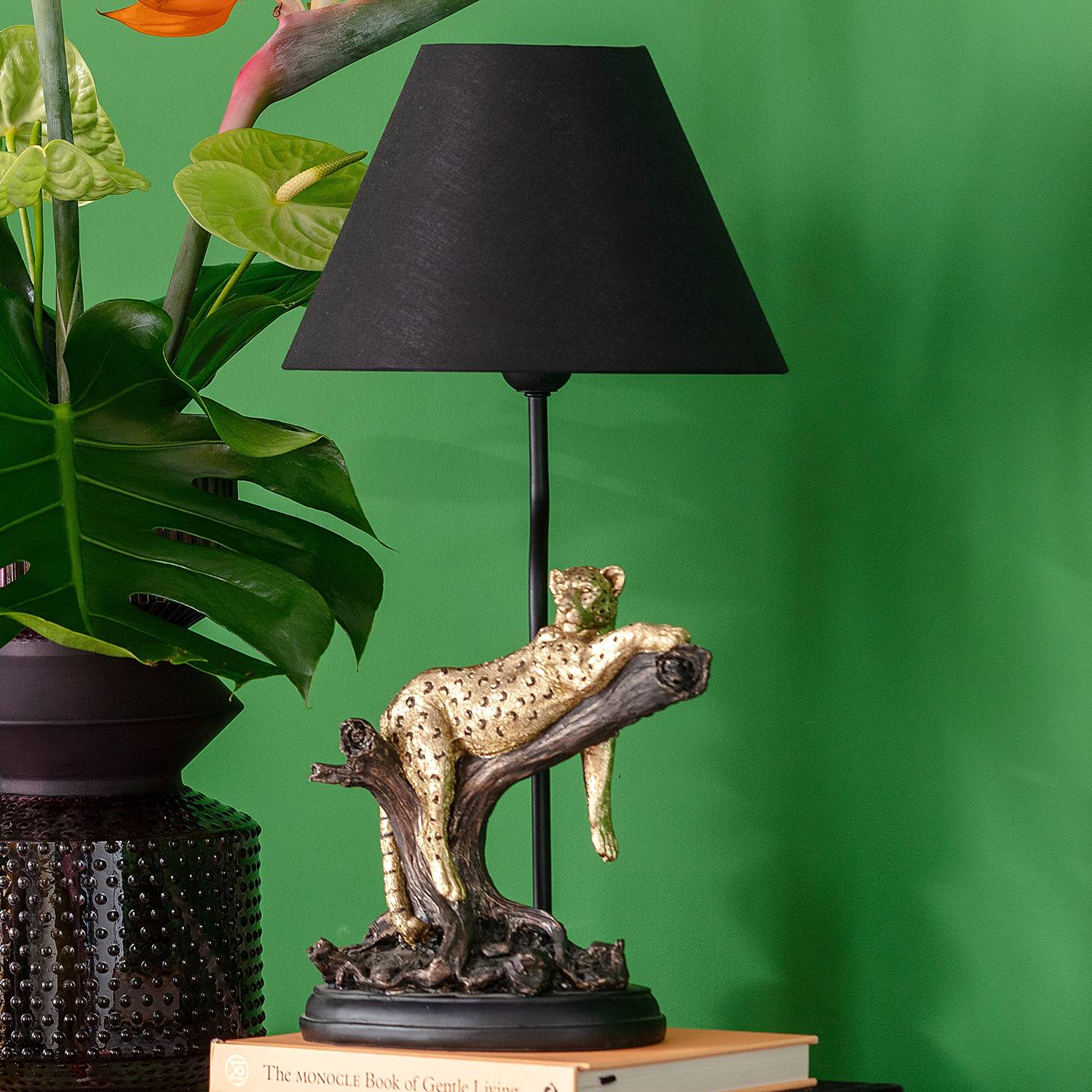 Table Lamp Relax Leopard Steel Black