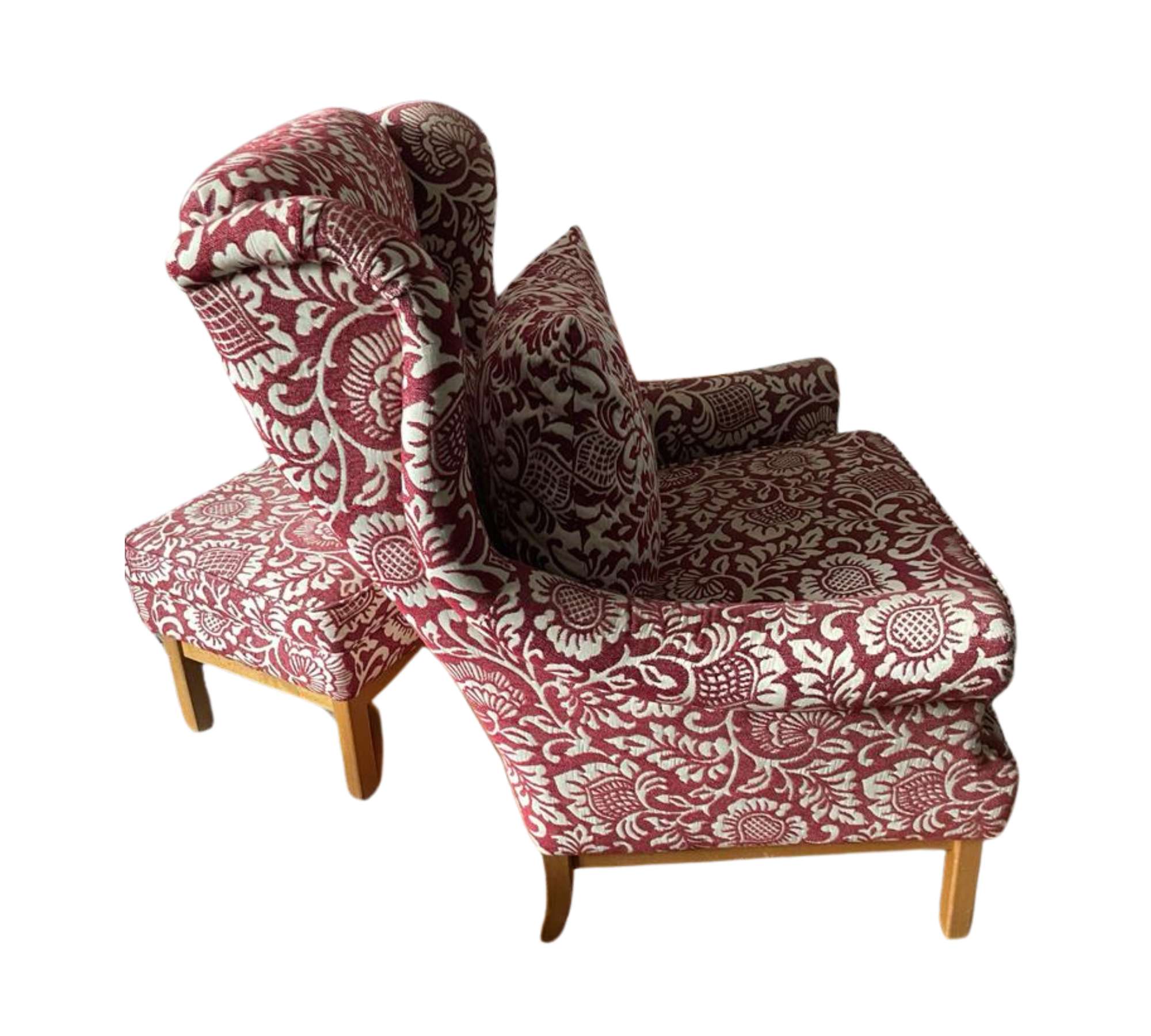 Sessel und Hocker Textil Holz Mehrfarbig