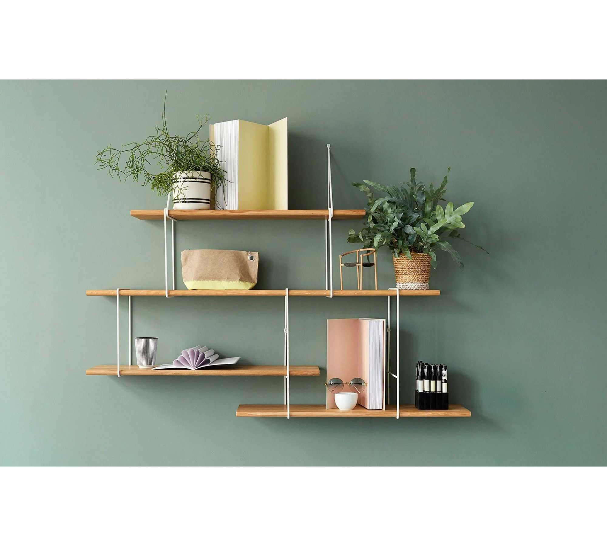 Link set 2 Oak wood steel Natural