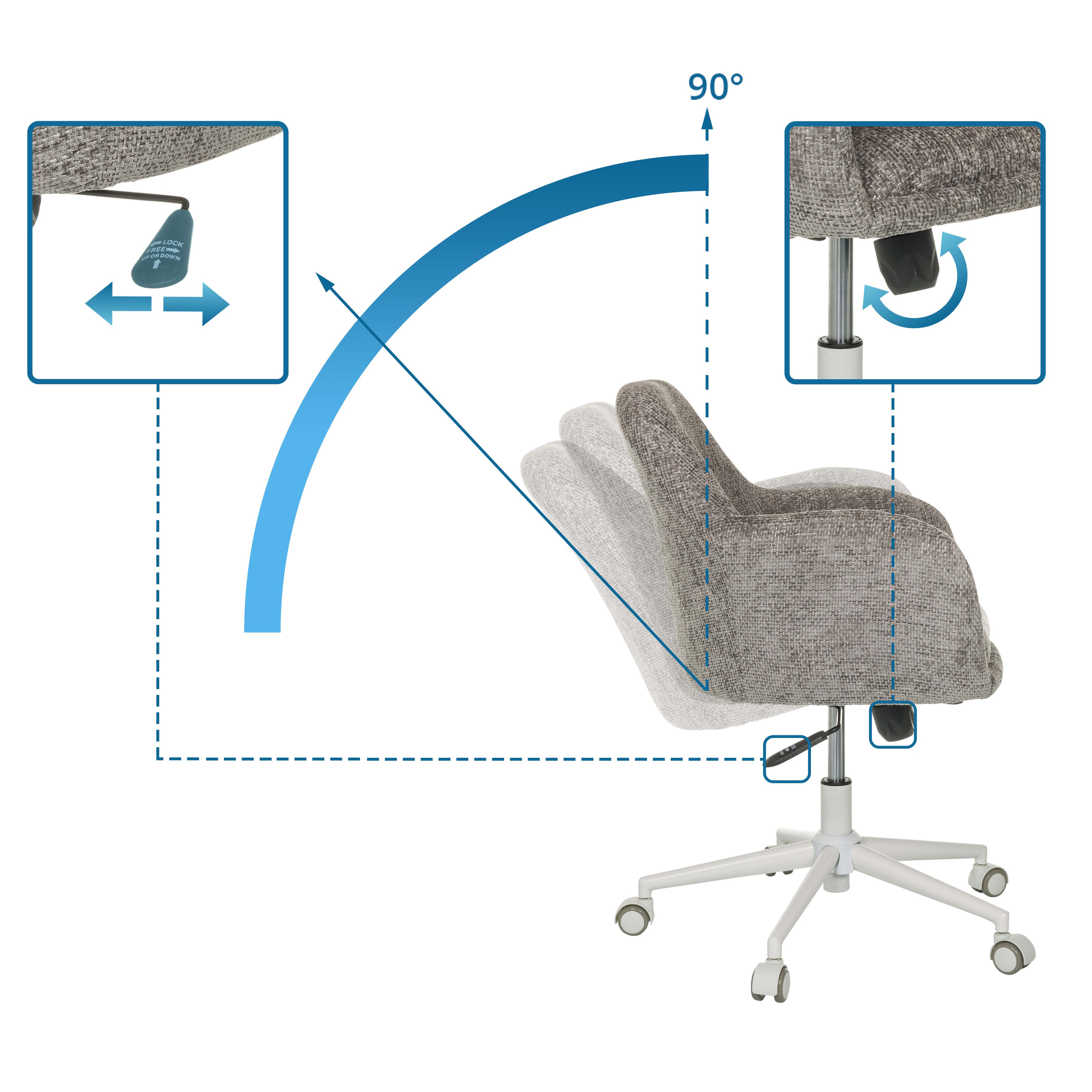SOLAO HOME Office Chair Bouclé Brown