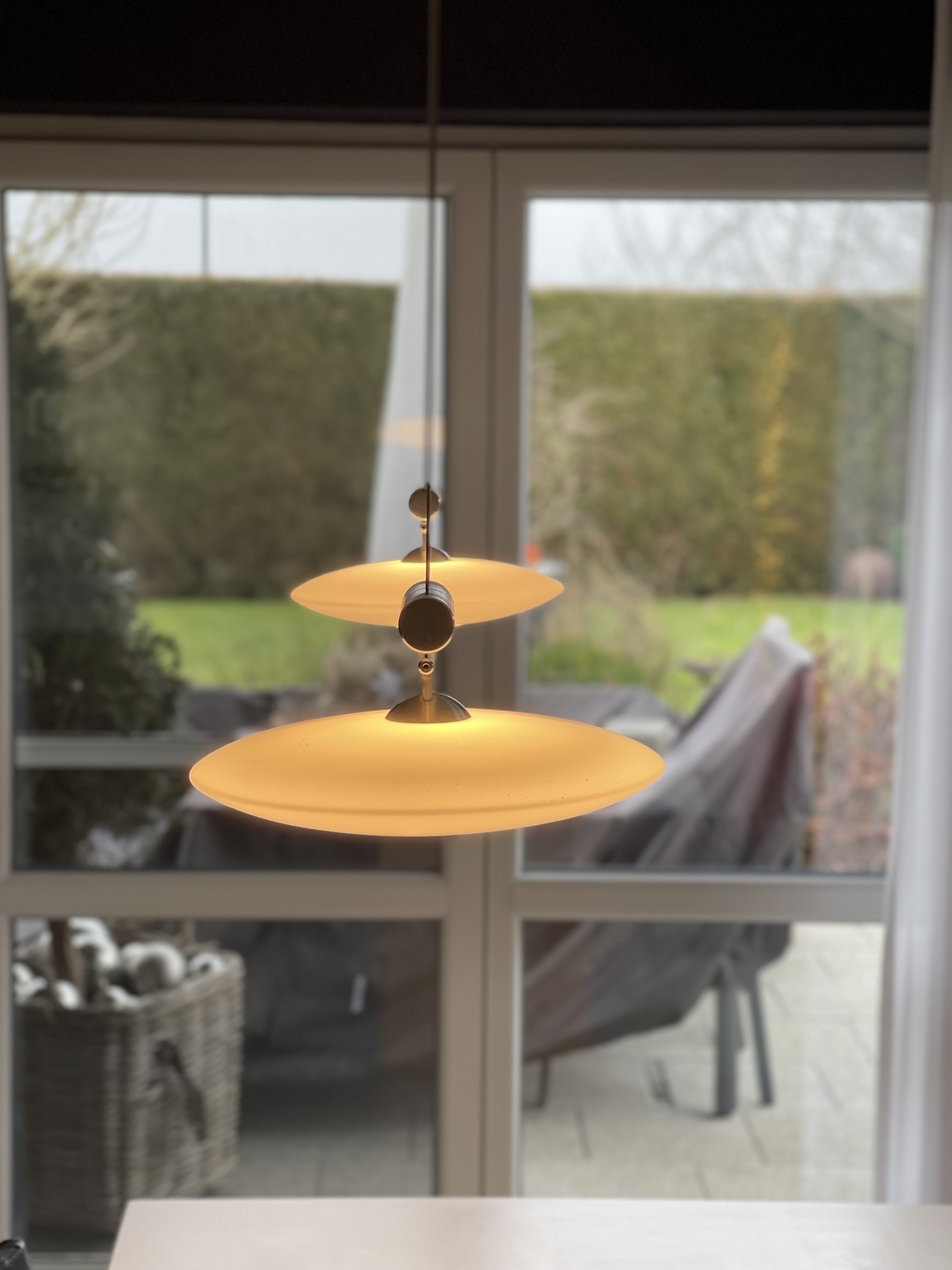 Vector Tavolo Luna 2 Grande Pendelleuchte Glas Weiß