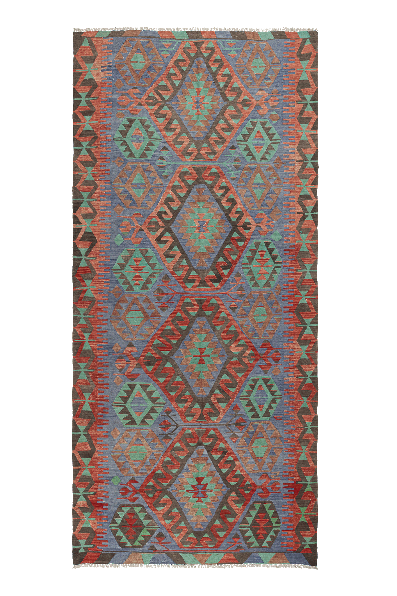 Vintage Kilim Teppich Wolle Mehrfarbig