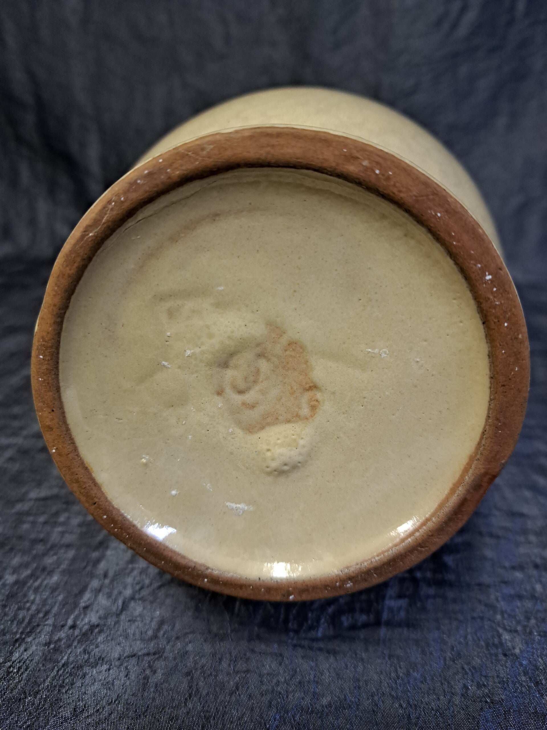 Vintage Keramikkrug Beige Schwarz