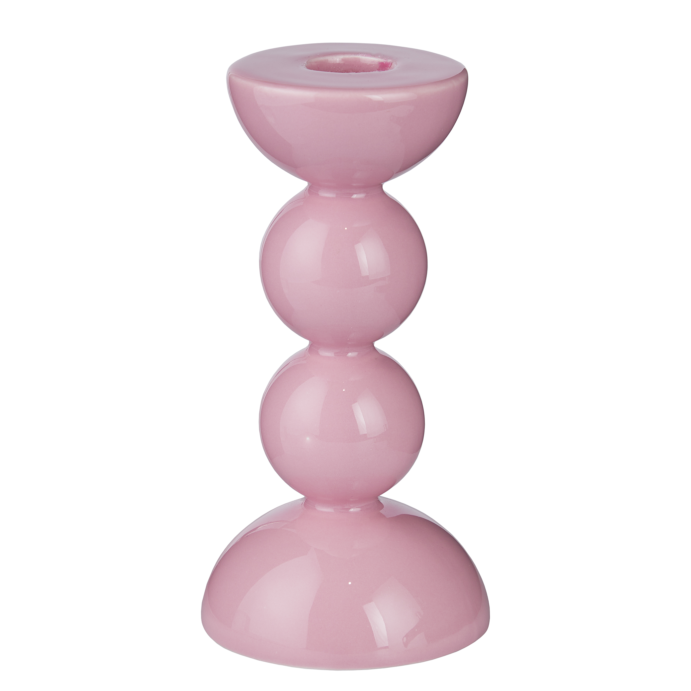 Holy Moly Kerzenhalter Steingut Rosa 14cm