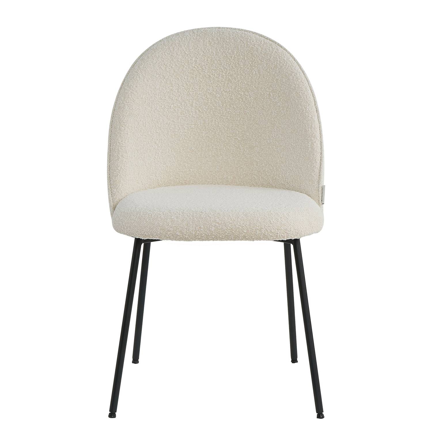 Esszimmerstuhl Byatt 2er Set Boucle Stahl Wollweiß