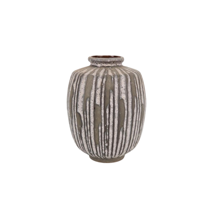 Vintage Vase Keramik Grau 
