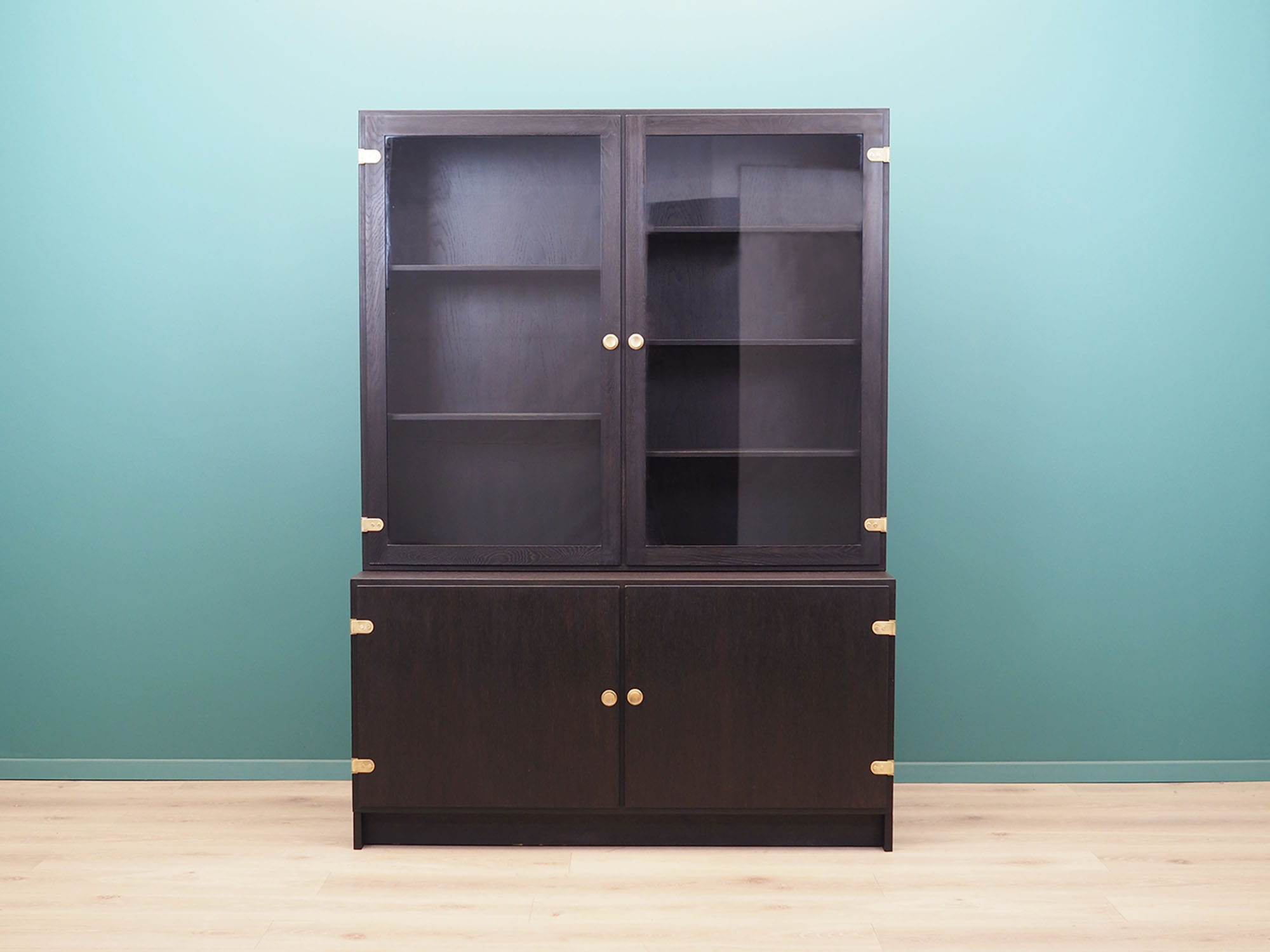 Vintage cabinet oak wood grey 1960s