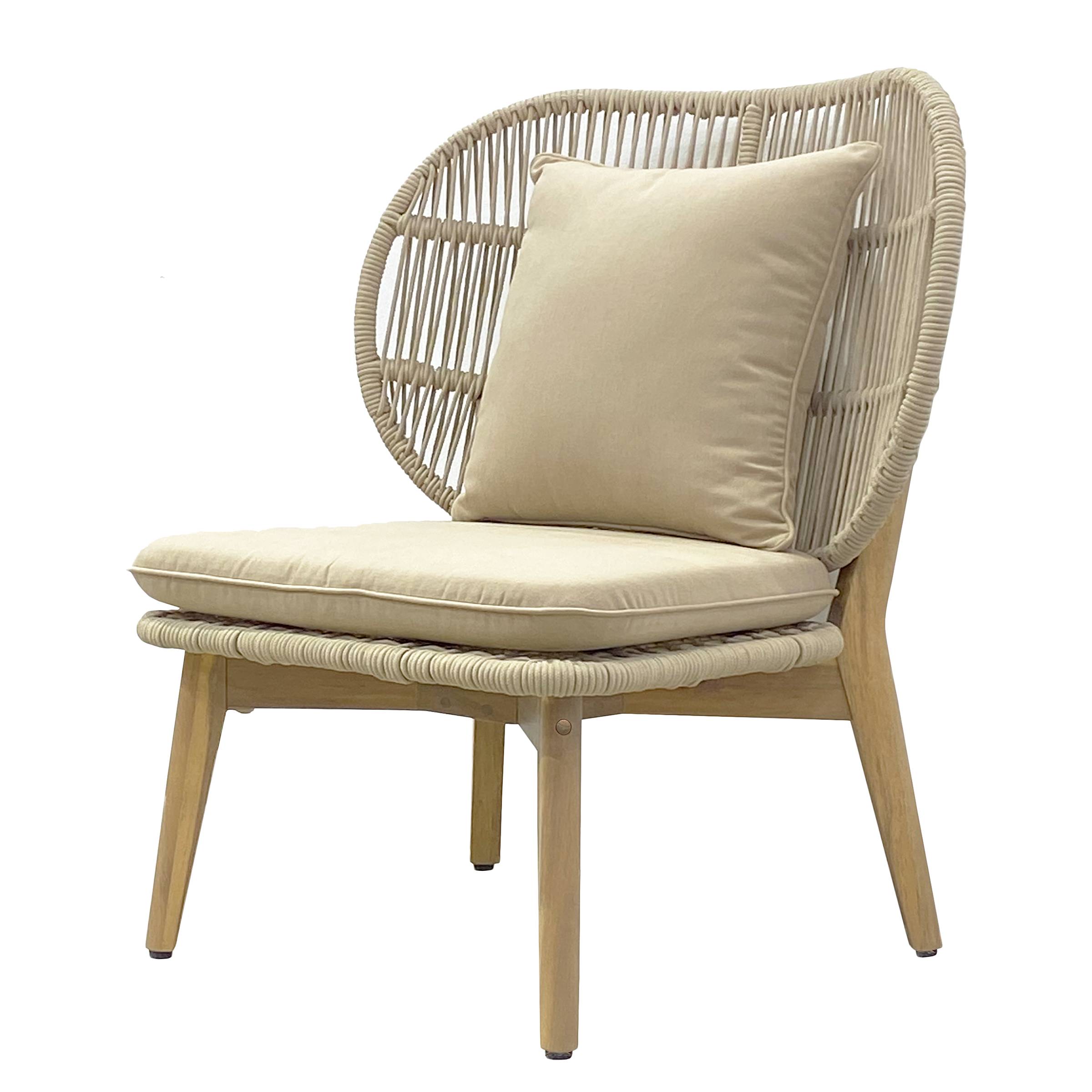 Gartensessel Lasia Akazie Massiv Beige