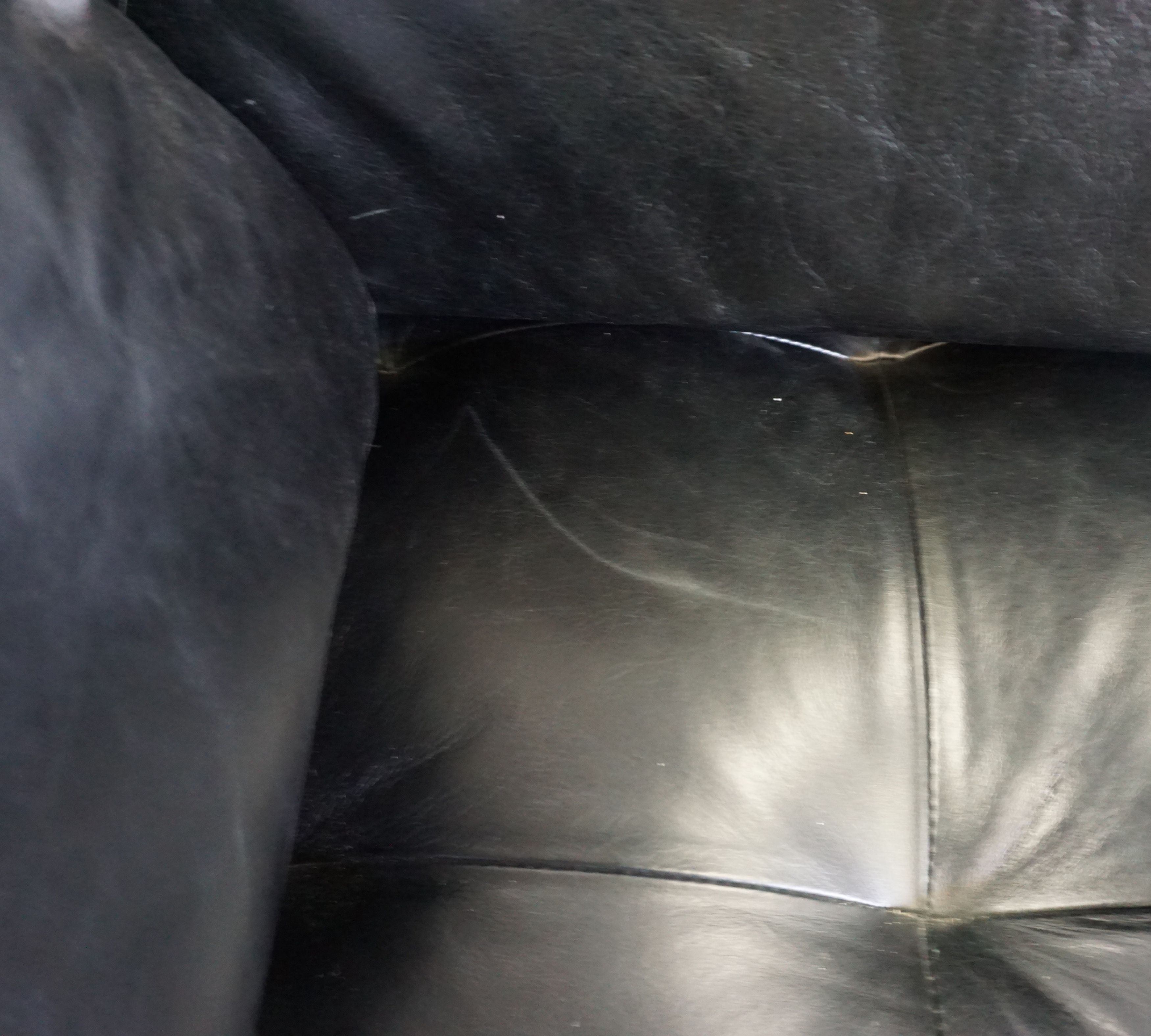 UTILITY 3-Sitzer Sofa Leder Schwarz