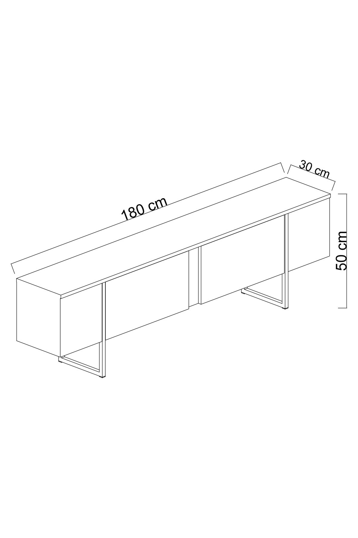 Luxe TV-Schrank Holzfurnier Anthrazit Silber