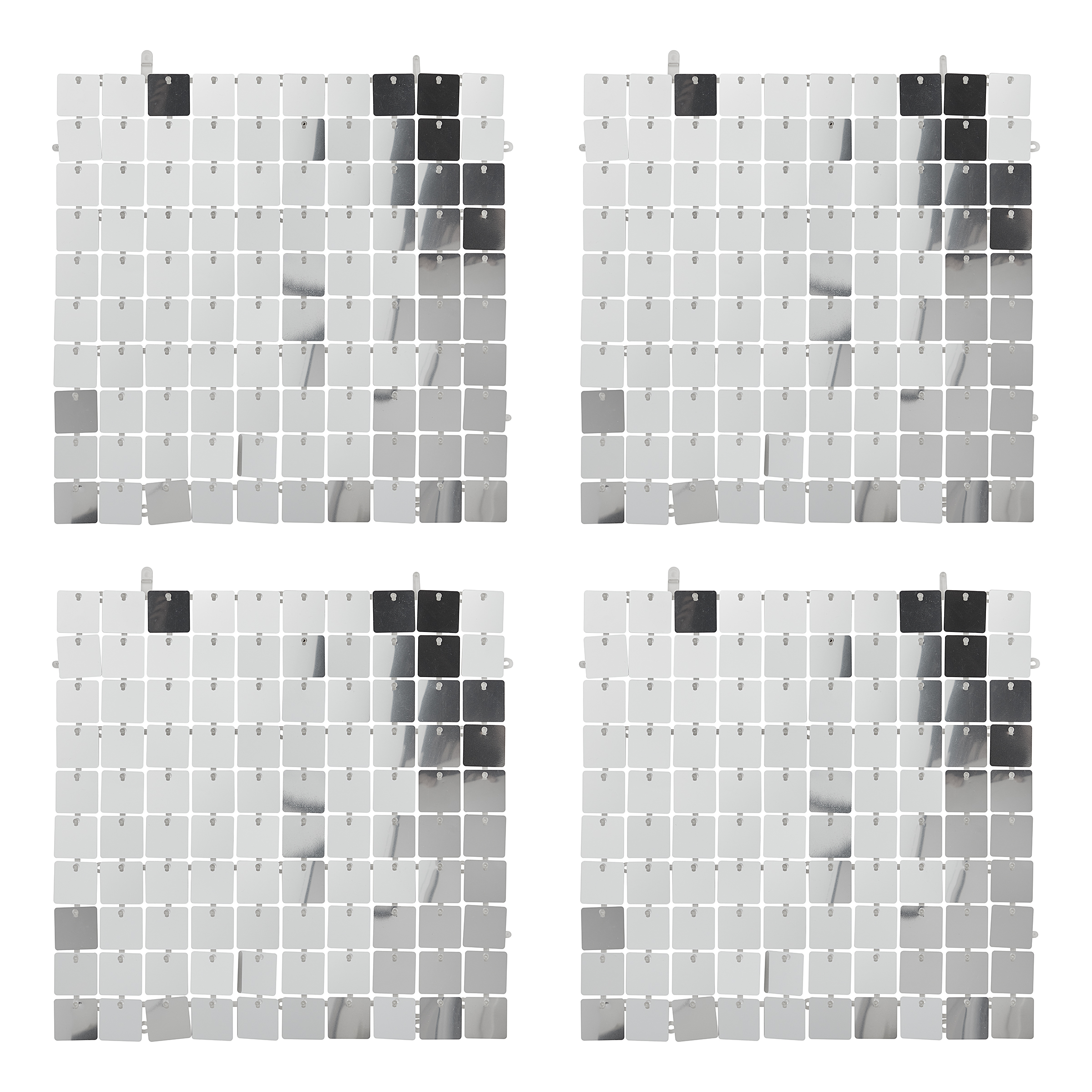 4x Disco Wanddekoration-Set Silber